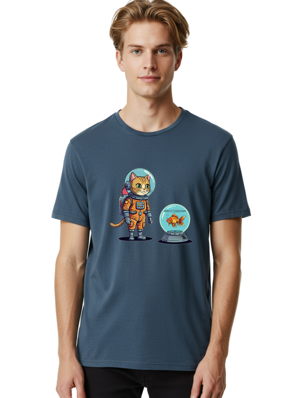 Astronaut-Cat-With-Goldfish Men'S Graphic Tee, 100% Cotton, Comfortable Casual Summer Wear, Machine Washable, Vintage Camera, Old Camera, Antique Camera, Black Camera, Classic Photography, Photography Equipment, Nostalgic Device, Film Camera, Baj966