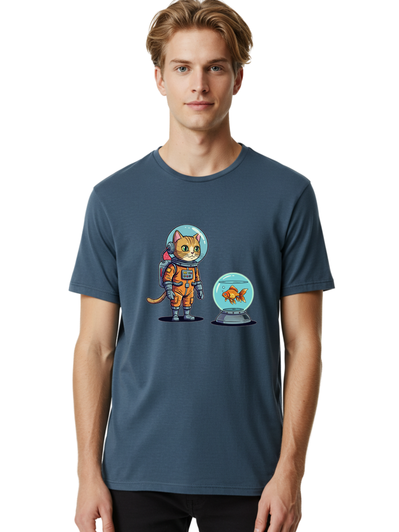 Astronaut-Cat-With-Goldfish Men'S Graphic Tee, 100% Cotton, Comfortable Casual Summer Wear, Machine Washable, Vintage Camera, Old Camera, Antique Camera, Black Camera, Classic Photography, Photography Equipment, Nostalgic Device, Film Camera, Baj966