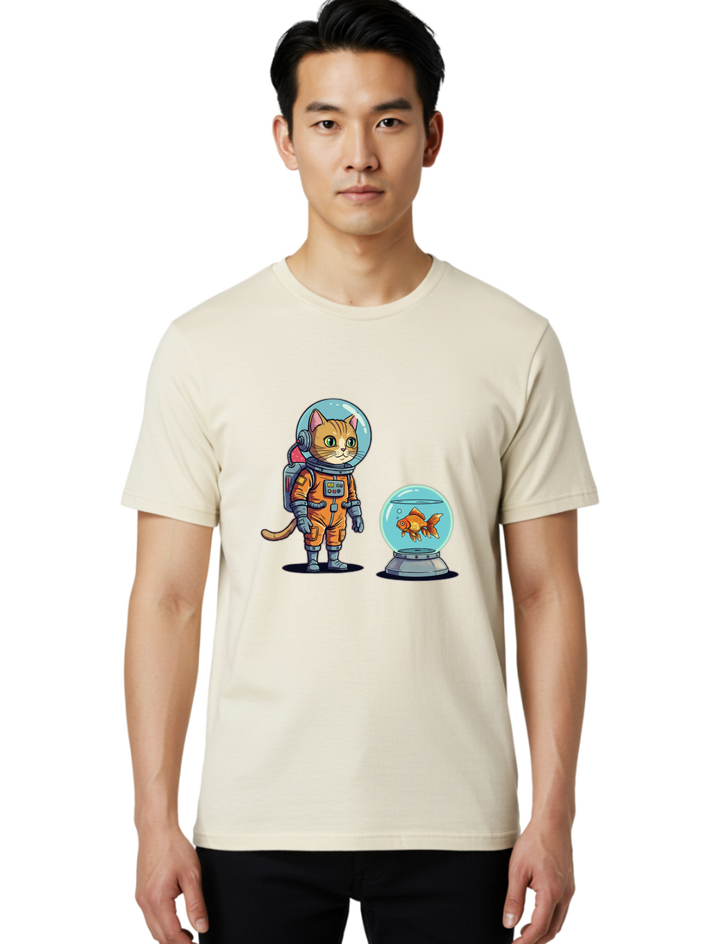 Astronaut-Cat-With-Goldfish Men'S Graphic Tee, 100% Cotton, Comfortable Casual Summer Wear, Machine Washable, Vintage Camera, Old Camera, Antique Camera, Black Camera, Classic Photography, Photography Equipment, Nostalgic Device, Film Camera, Baj966