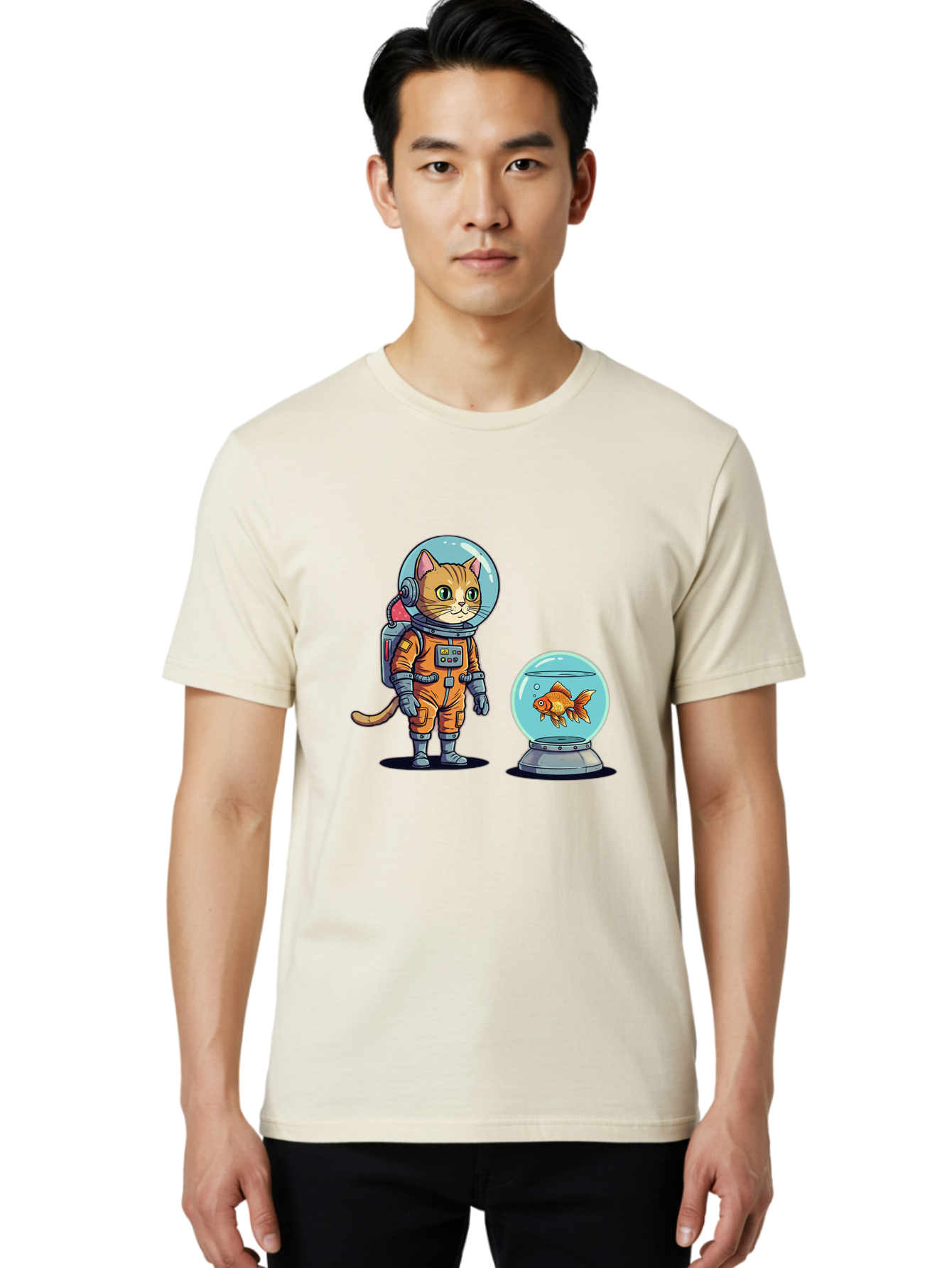 Astronaut-Cat-With-Goldfish Men'S Graphic Tee, 100% Cotton, Comfortable Casual Summer Wear, Machine Washable, Vintage Camera, Old Camera, Antique Camera, Black Camera, Classic Photography, Photography Equipment, Nostalgic Device, Film Camera, Baj966