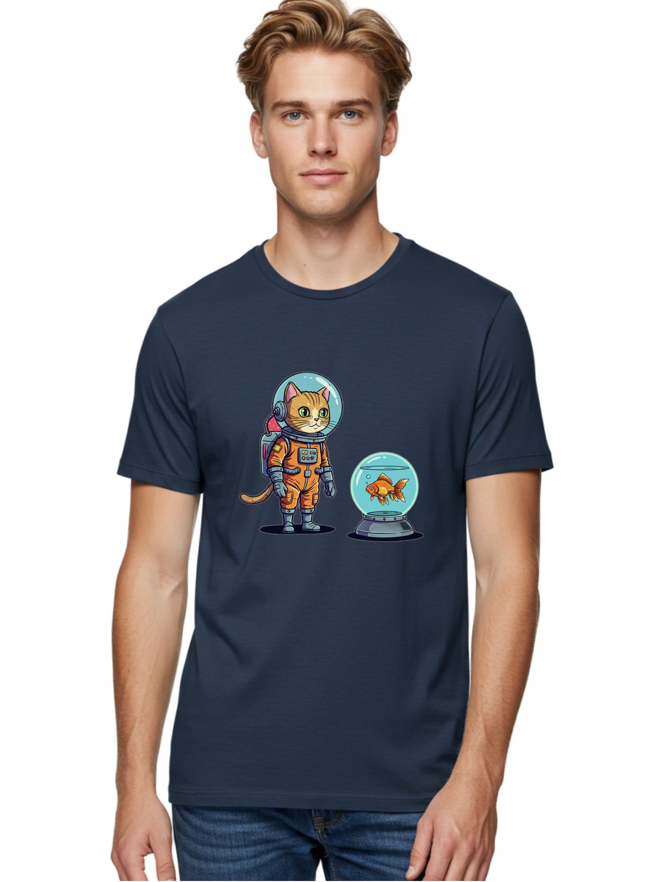 Astronaut-Cat-With-Goldfish Men'S Graphic Tee, 100% Cotton, Comfortable Casual Summer Wear, Machine Washable, Vintage Camera, Old Camera, Antique Camera, Black Camera, Classic Photography, Photography Equipment, Nostalgic Device, Film Camera, Baj966