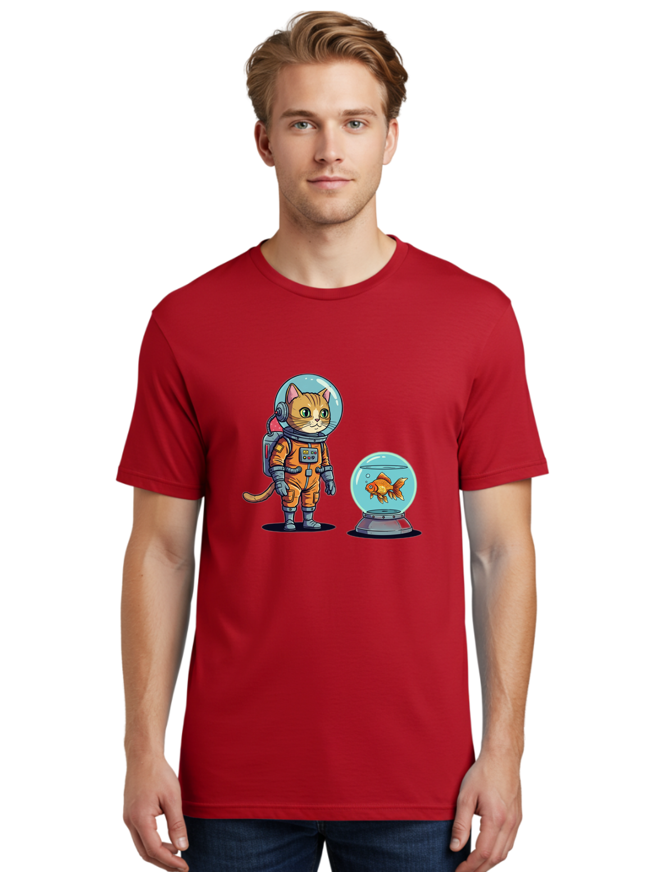 Astronaut-Cat-With-Goldfish Men'S Graphic Tee, 100% Cotton, Comfortable Casual Summer Wear, Machine Washable, Vintage Camera, Old Camera, Antique Camera, Black Camera, Classic Photography, Photography Equipment, Nostalgic Device, Film Camera, Baj966
