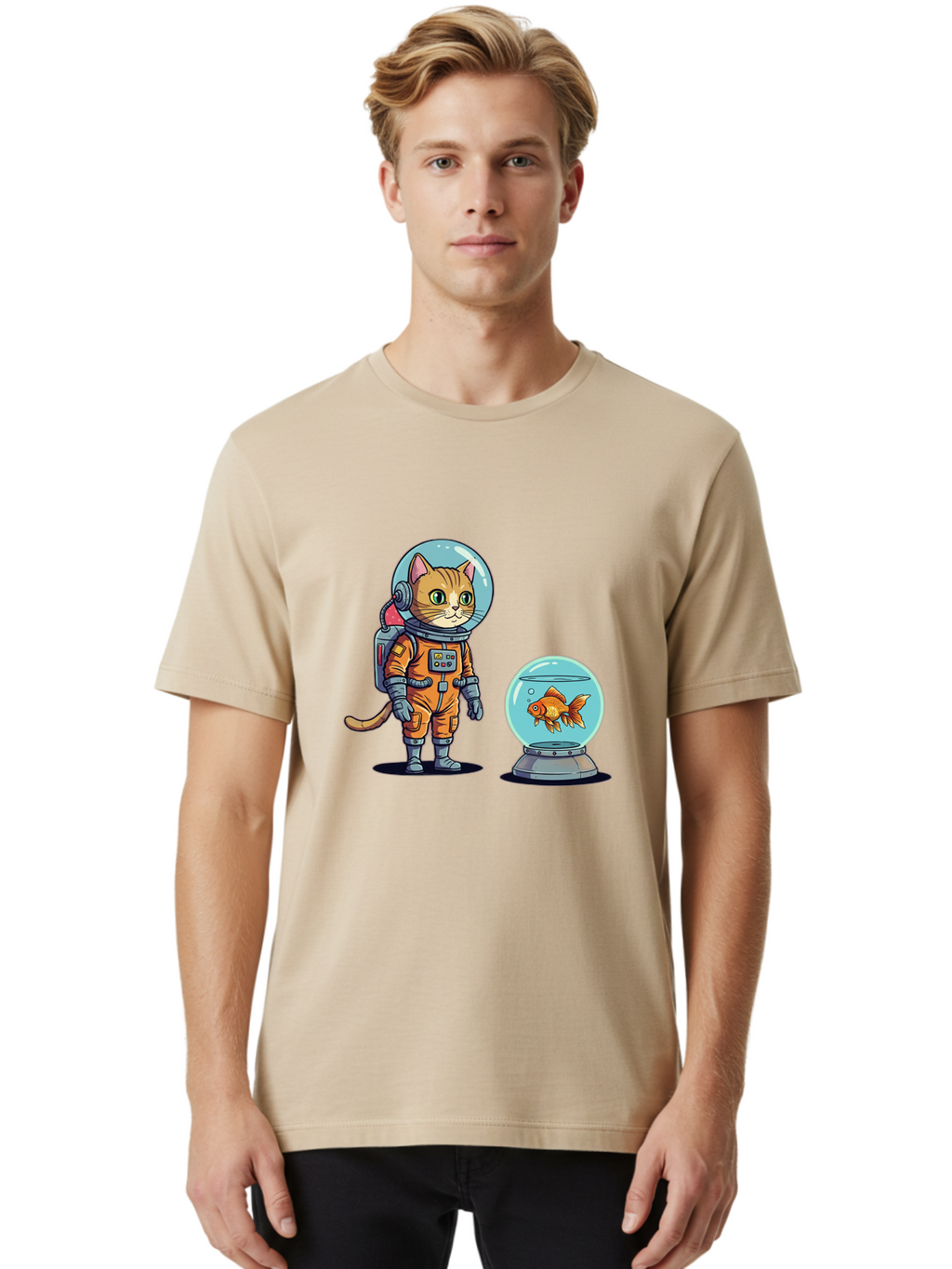 Astronaut-Cat-With-Goldfish Men'S Graphic Tee, 100% Cotton, Comfortable Casual Summer Wear, Machine Washable, Vintage Camera, Old Camera, Antique Camera, Black Camera, Classic Photography, Photography Equipment, Nostalgic Device, Film Camera, Baj966
