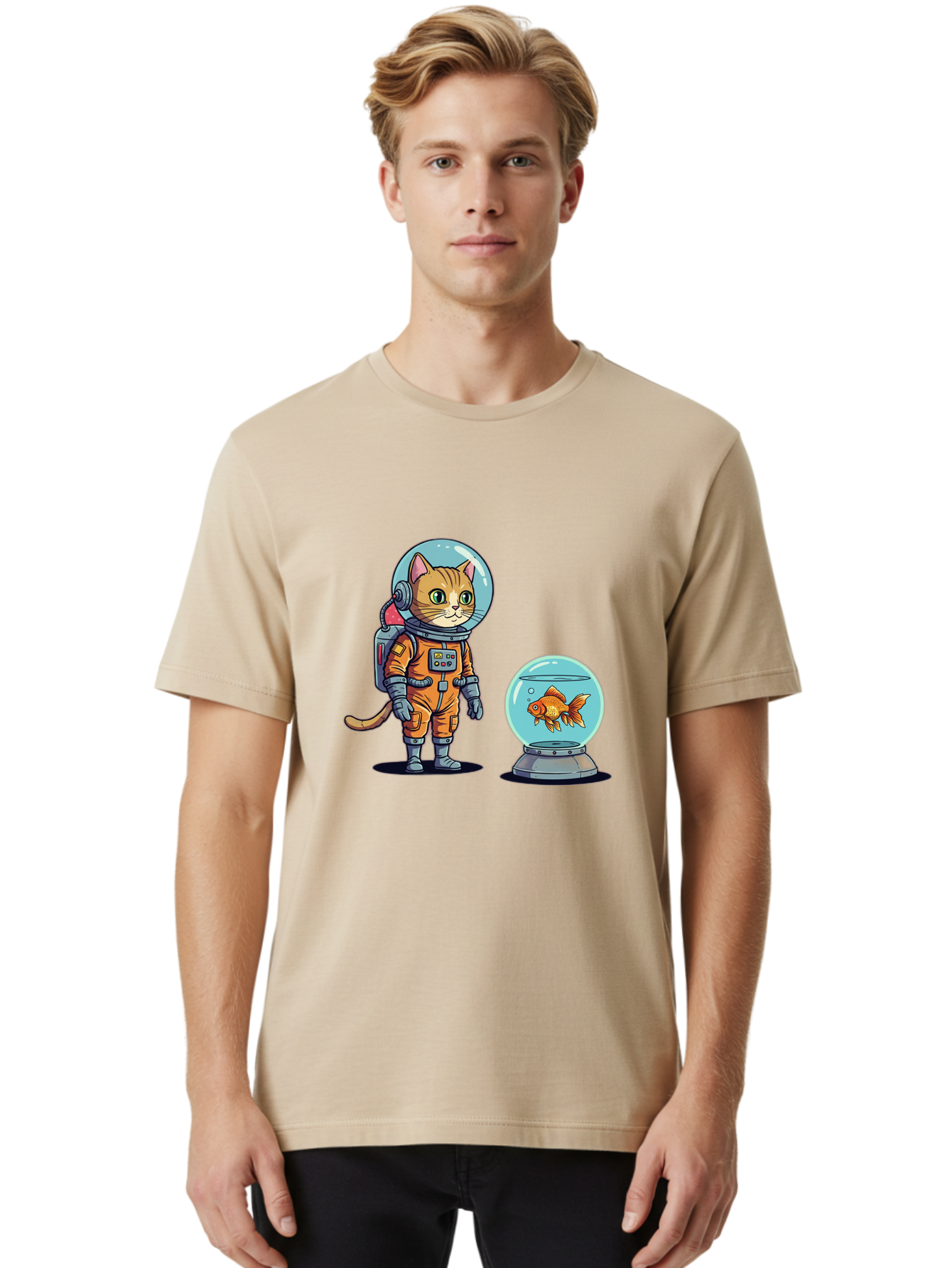 Astronaut-Cat-With-Goldfish Men'S Graphic Tee, 100% Cotton, Comfortable Casual Summer Wear, Machine Washable, Vintage Camera, Old Camera, Antique Camera, Black Camera, Classic Photography, Photography Equipment, Nostalgic Device, Film Camera, Baj966