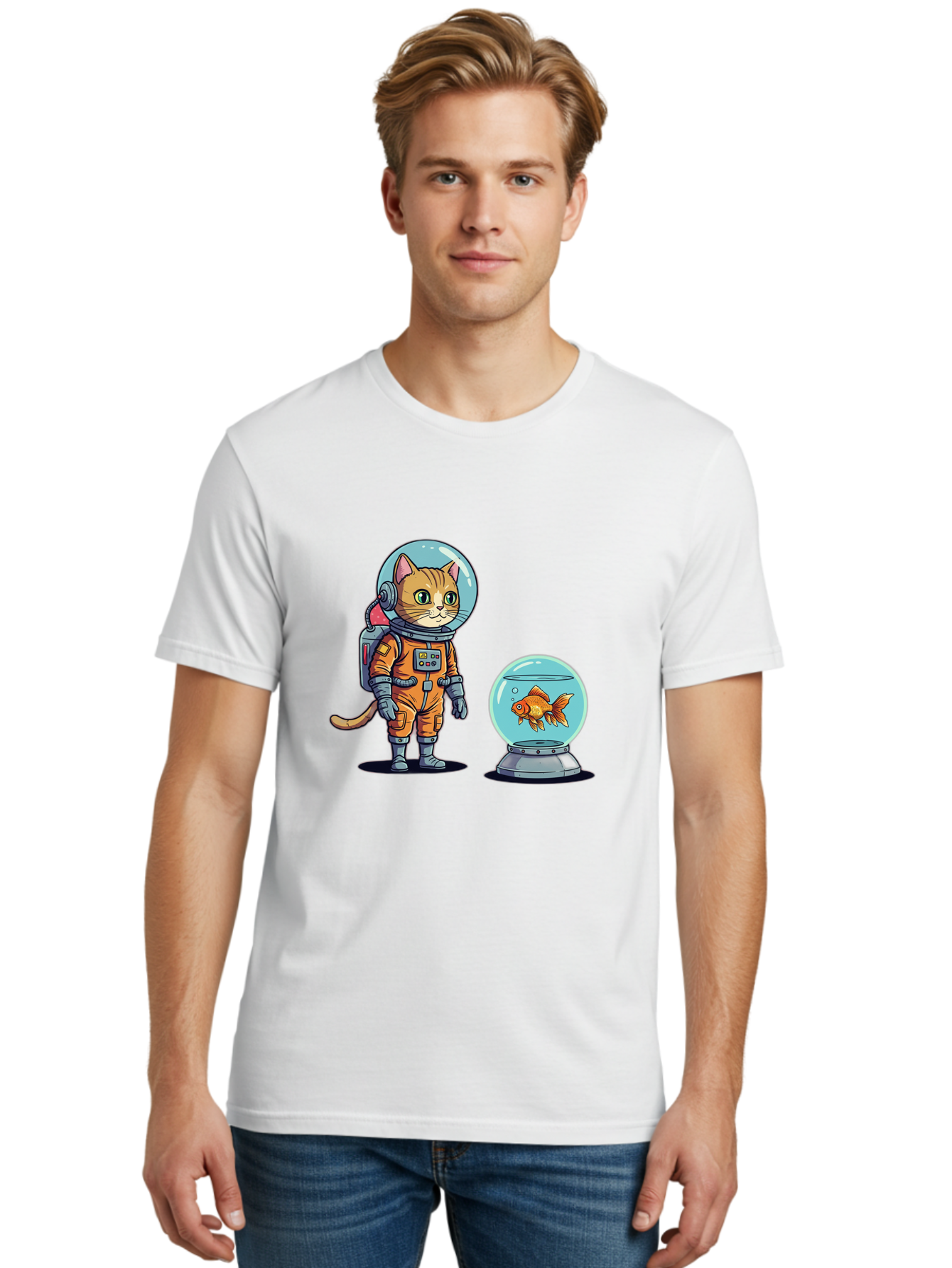 Astronaut-Cat-With-Goldfish Men'S Graphic Tee, 100% Cotton, Comfortable Casual Summer Wear, Machine Washable, Vintage Camera, Old Camera, Antique Camera, Black Camera, Classic Photography, Photography Equipment, Nostalgic Device, Film Camera, Baj966