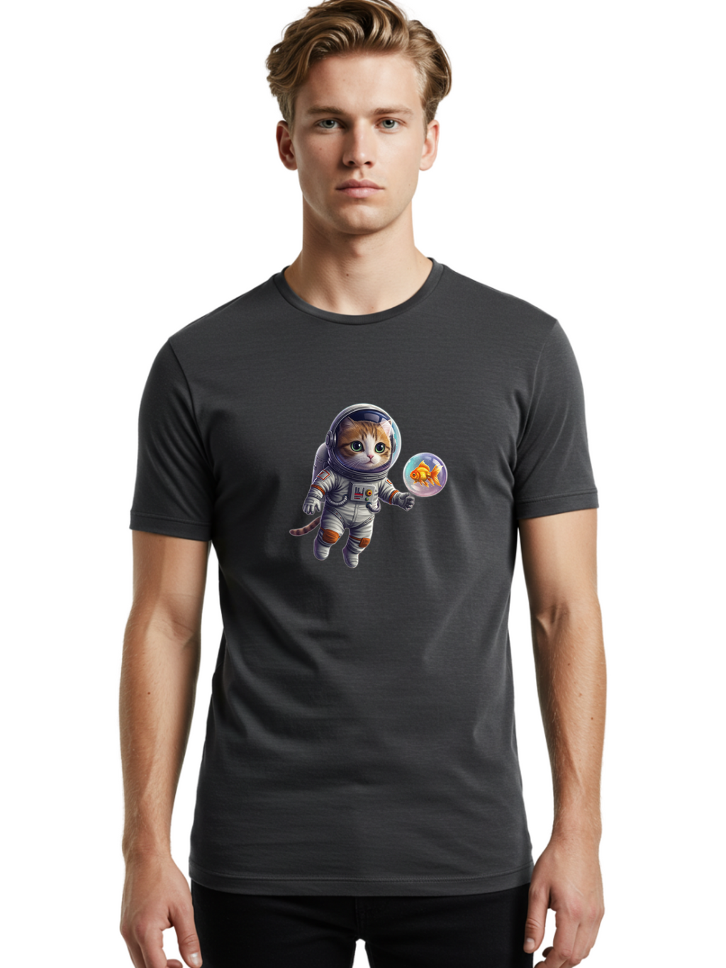 Astronaut-Cat Men'S Graphic Tee, 100% Cotton, Comfortable Casual Summer Wear, Machine Washable, Vintage Camera, Old Camera, Antique Camera, Black Camera, Classic Photography, Photography Equipment, Nostalgic Device, Film Camera, Camera Art Baj967