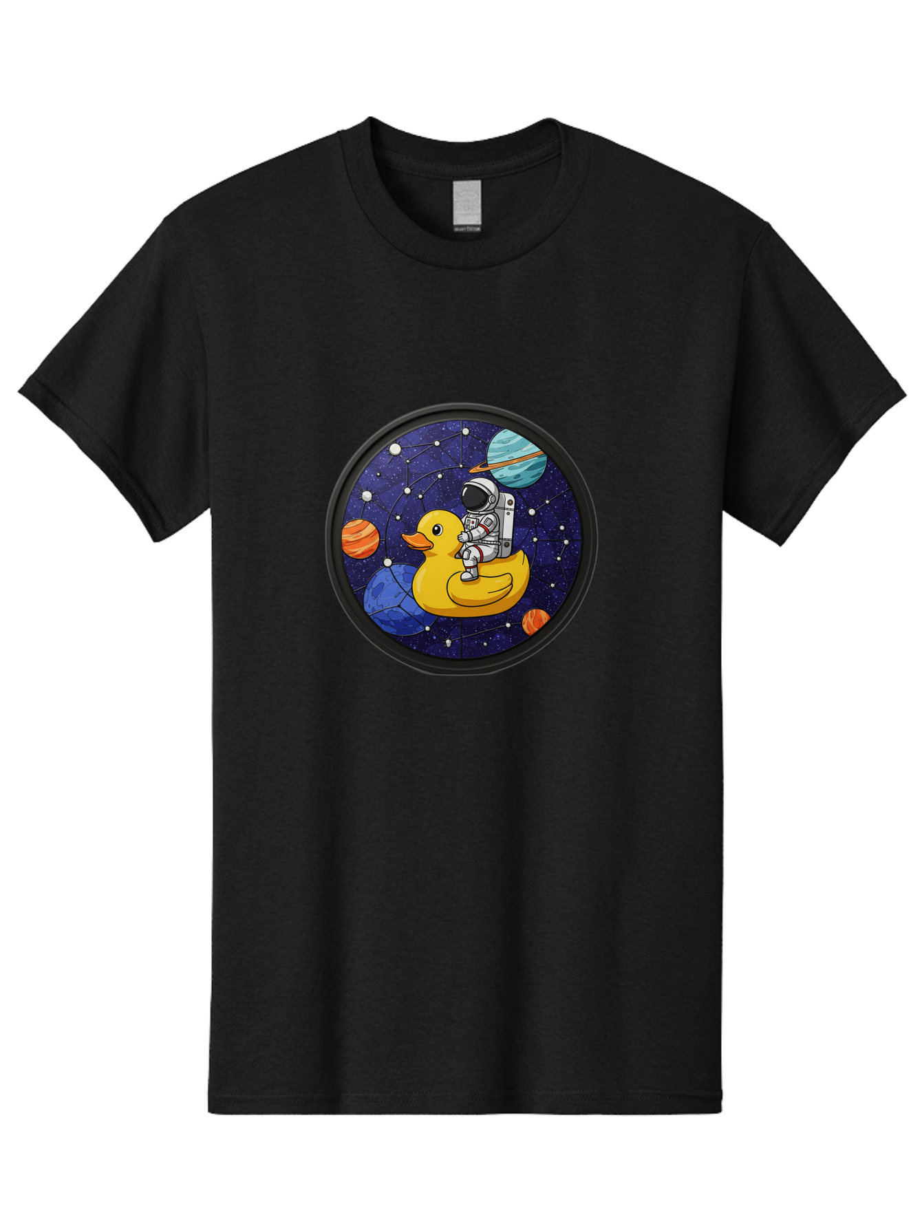 Astronaut-On-Duck-1 Men'S Graphic Tee, 100% Cotton, Comfortable Casual Summer Wear, Machine Washable, Vintage Camera, Old Camera, Antique Camera, Black Camera, Classic Photography, Photography Equipment, Nostalgic Device, Film Camera, Baj970