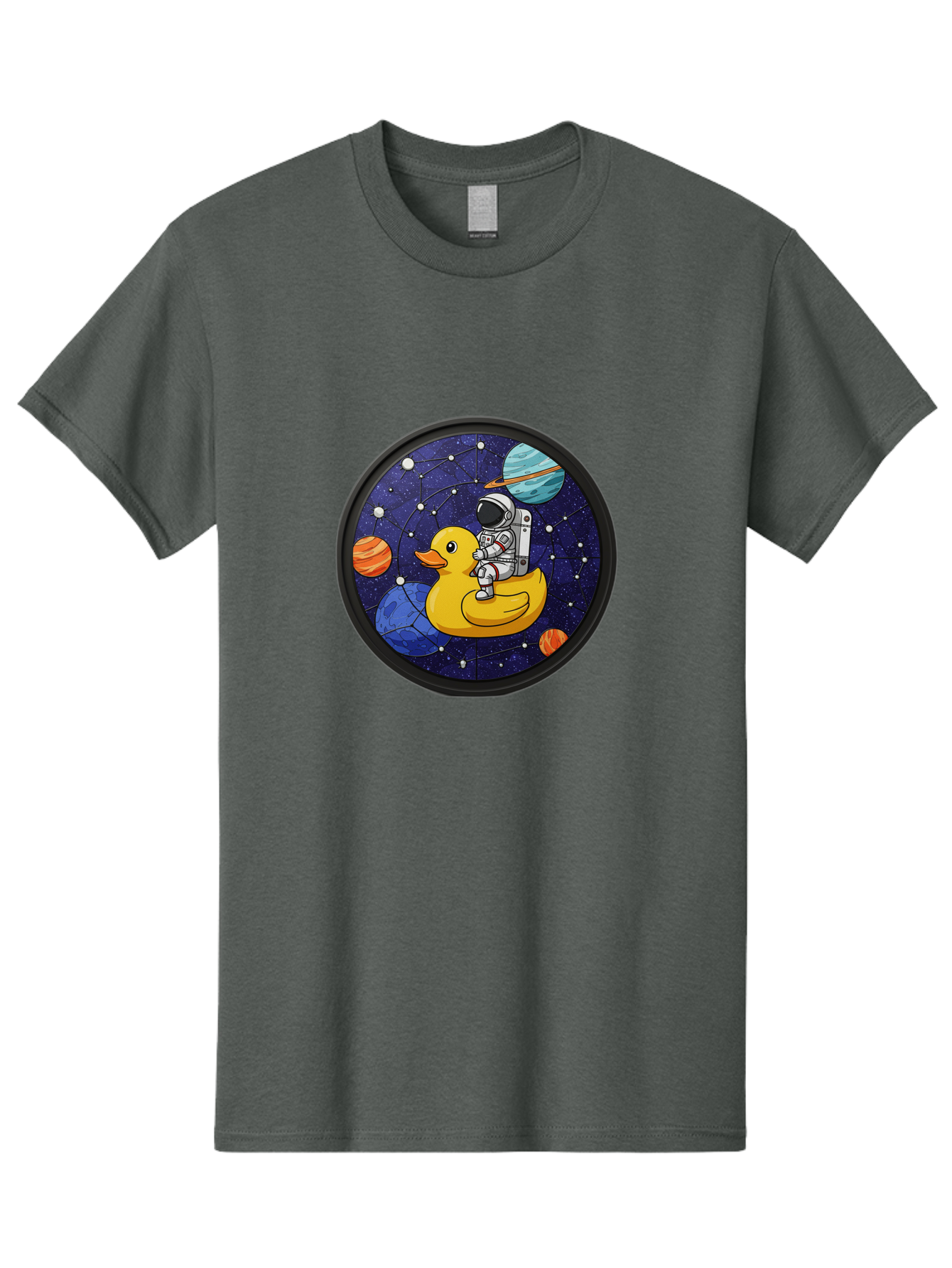 Astronaut-On-Duck-1 Men'S Graphic Tee, 100% Cotton, Comfortable Casual Summer Wear, Machine Washable, Vintage Camera, Old Camera, Antique Camera, Black Camera, Classic Photography, Photography Equipment, Nostalgic Device, Film Camera, Baj970