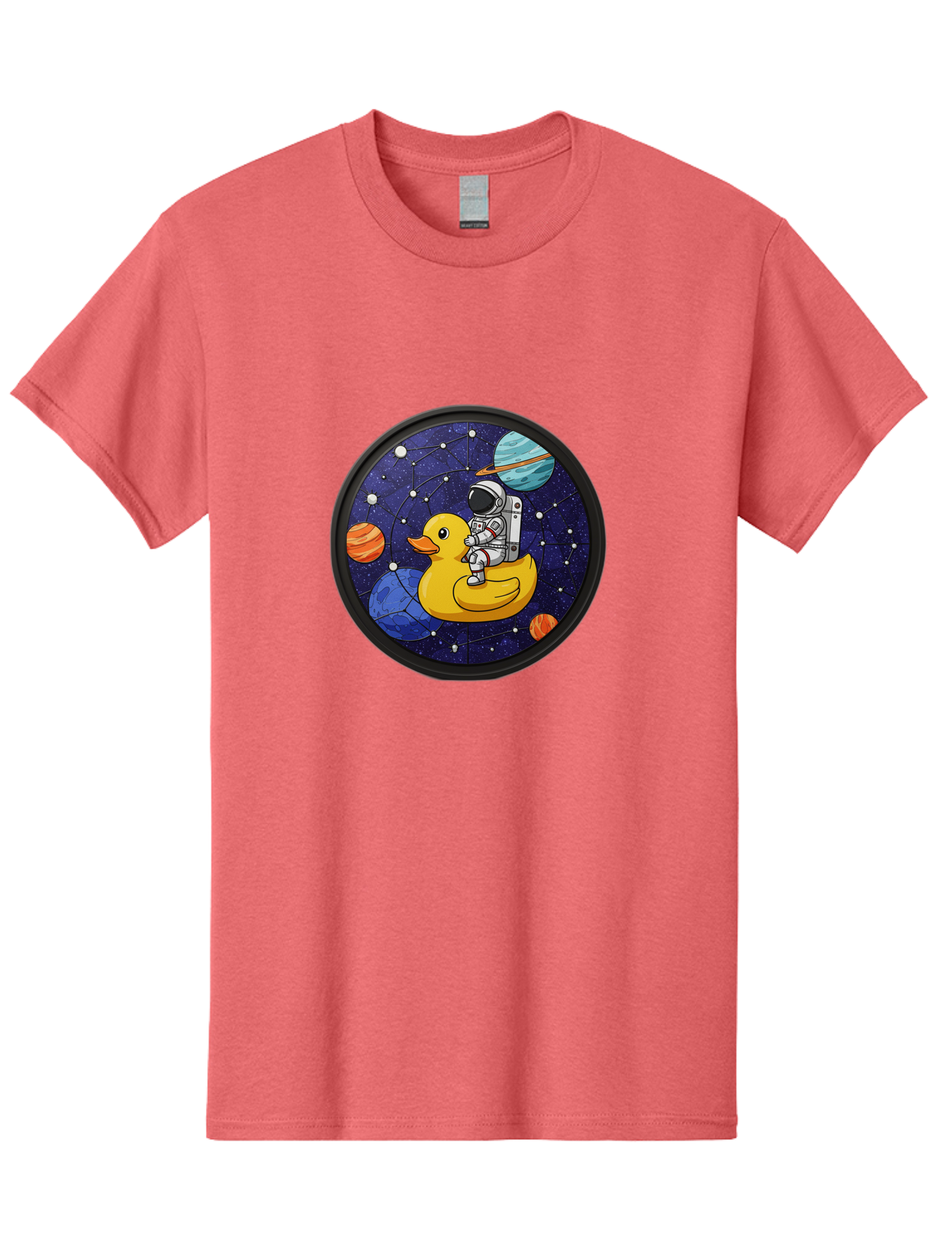 Astronaut-On-Duck-1 Men'S Graphic Tee, 100% Cotton, Comfortable Casual Summer Wear, Machine Washable, Vintage Camera, Old Camera, Antique Camera, Black Camera, Classic Photography, Photography Equipment, Nostalgic Device, Film Camera, Baj970