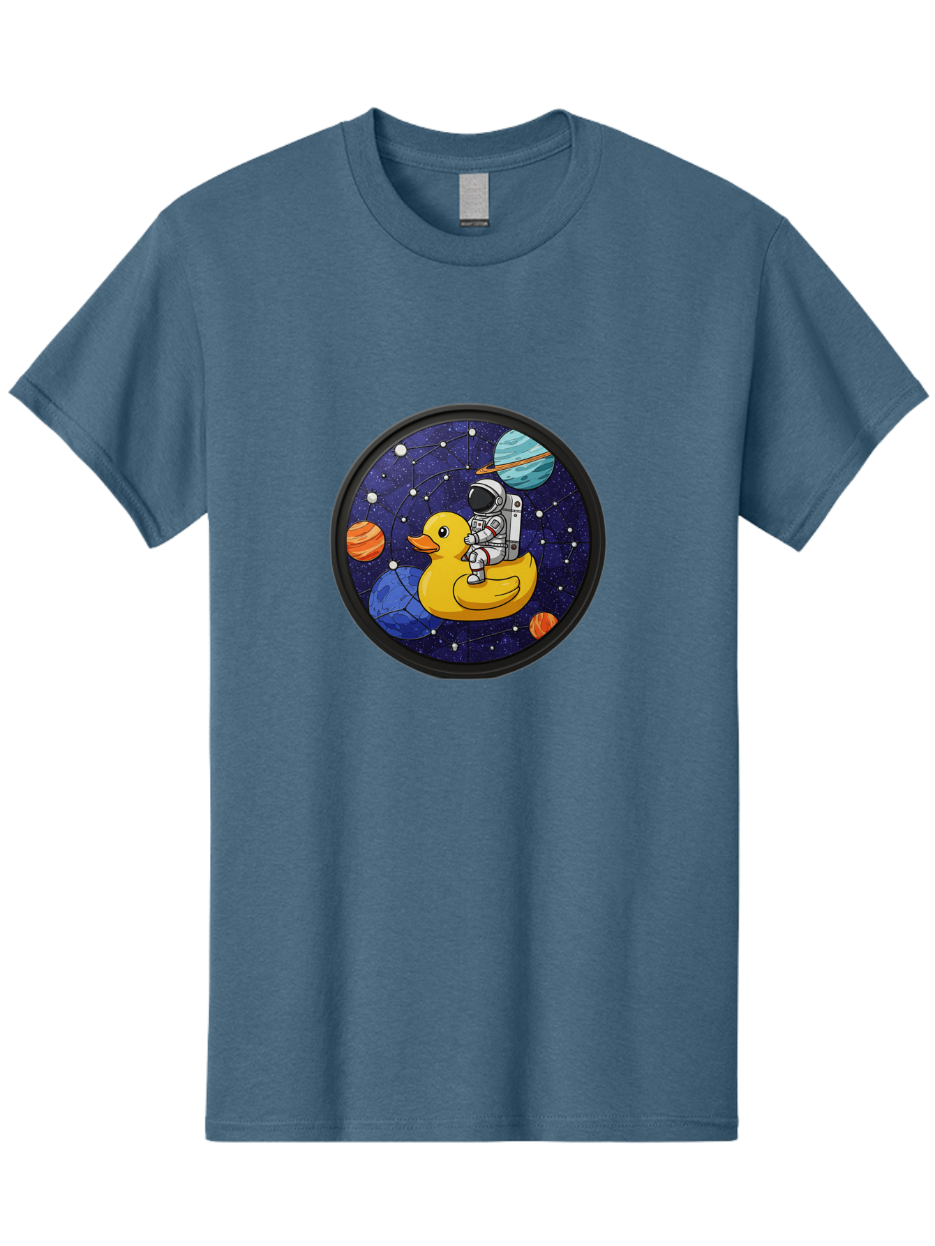 Astronaut-On-Duck-1 Men'S Graphic Tee, 100% Cotton, Comfortable Casual Summer Wear, Machine Washable, Vintage Camera, Old Camera, Antique Camera, Black Camera, Classic Photography, Photography Equipment, Nostalgic Device, Film Camera, Baj970