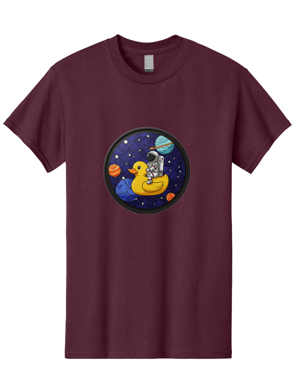 Astronaut-On-Duck-1 Men'S Graphic Tee, 100% Cotton, Comfortable Casual Summer Wear, Machine Washable, Vintage Camera, Old Camera, Antique Camera, Black Camera, Classic Photography, Photography Equipment, Nostalgic Device, Film Camera, Baj970