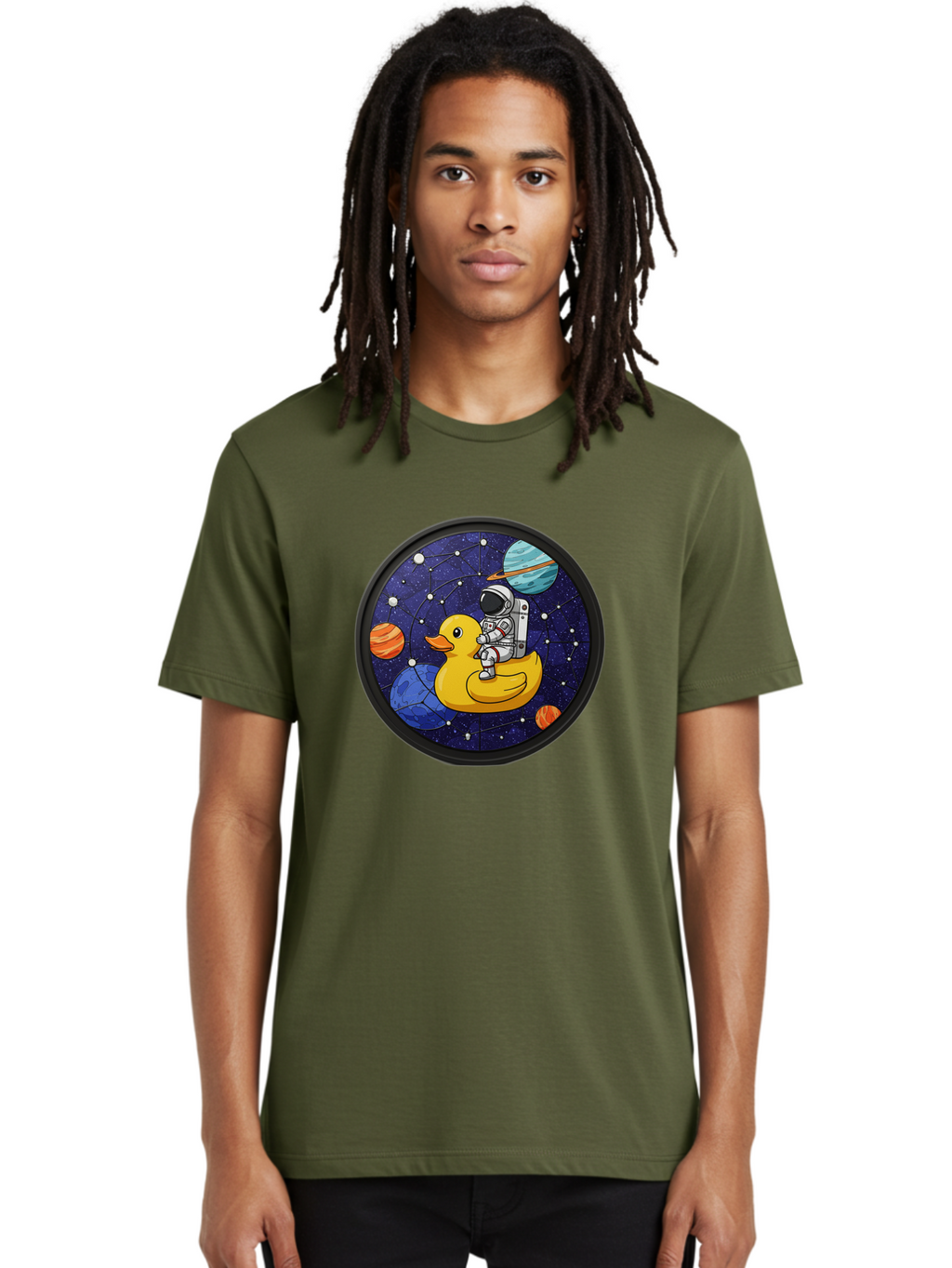 Astronaut-On-Duck-1 Men'S Graphic Tee, 100% Cotton, Comfortable Casual Summer Wear, Machine Washable, Vintage Camera, Old Camera, Antique Camera, Black Camera, Classic Photography, Photography Equipment, Nostalgic Device, Film Camera, Baj970