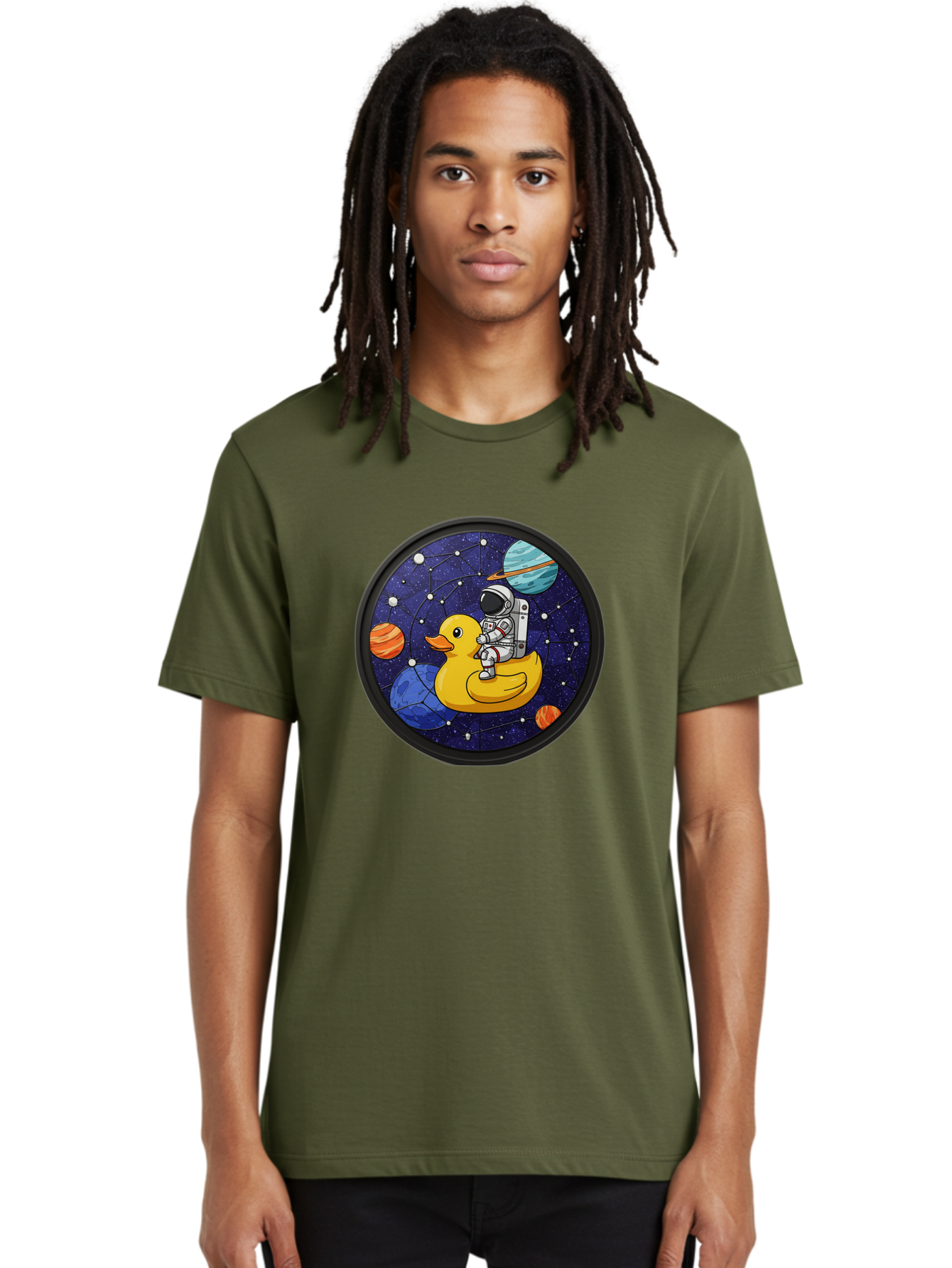 Astronaut-On-Duck-1 Men'S Graphic Tee, 100% Cotton, Comfortable Casual Summer Wear, Machine Washable, Vintage Camera, Old Camera, Antique Camera, Black Camera, Classic Photography, Photography Equipment, Nostalgic Device, Film Camera, Baj970