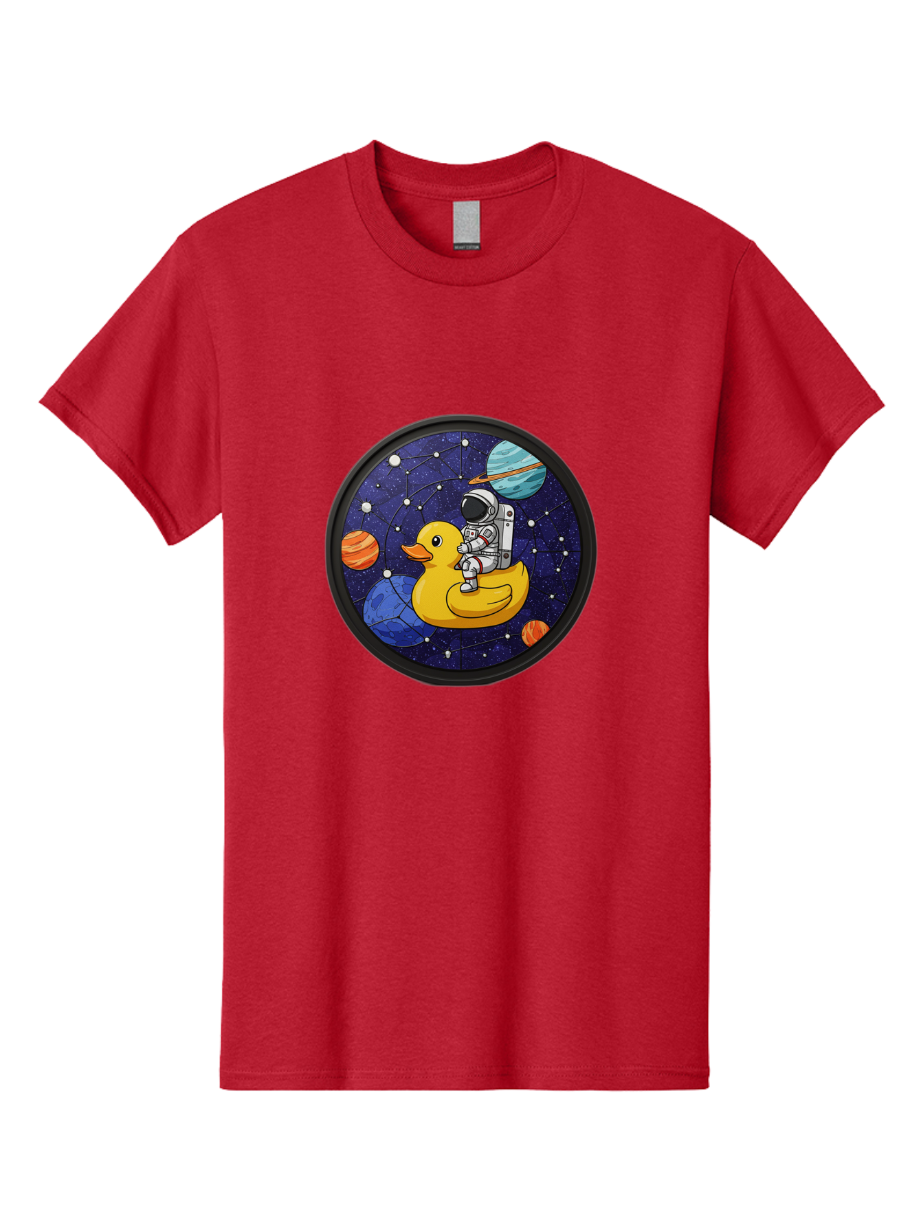 Astronaut-On-Duck-1 Men'S Graphic Tee, 100% Cotton, Comfortable Casual Summer Wear, Machine Washable, Vintage Camera, Old Camera, Antique Camera, Black Camera, Classic Photography, Photography Equipment, Nostalgic Device, Film Camera, Baj970