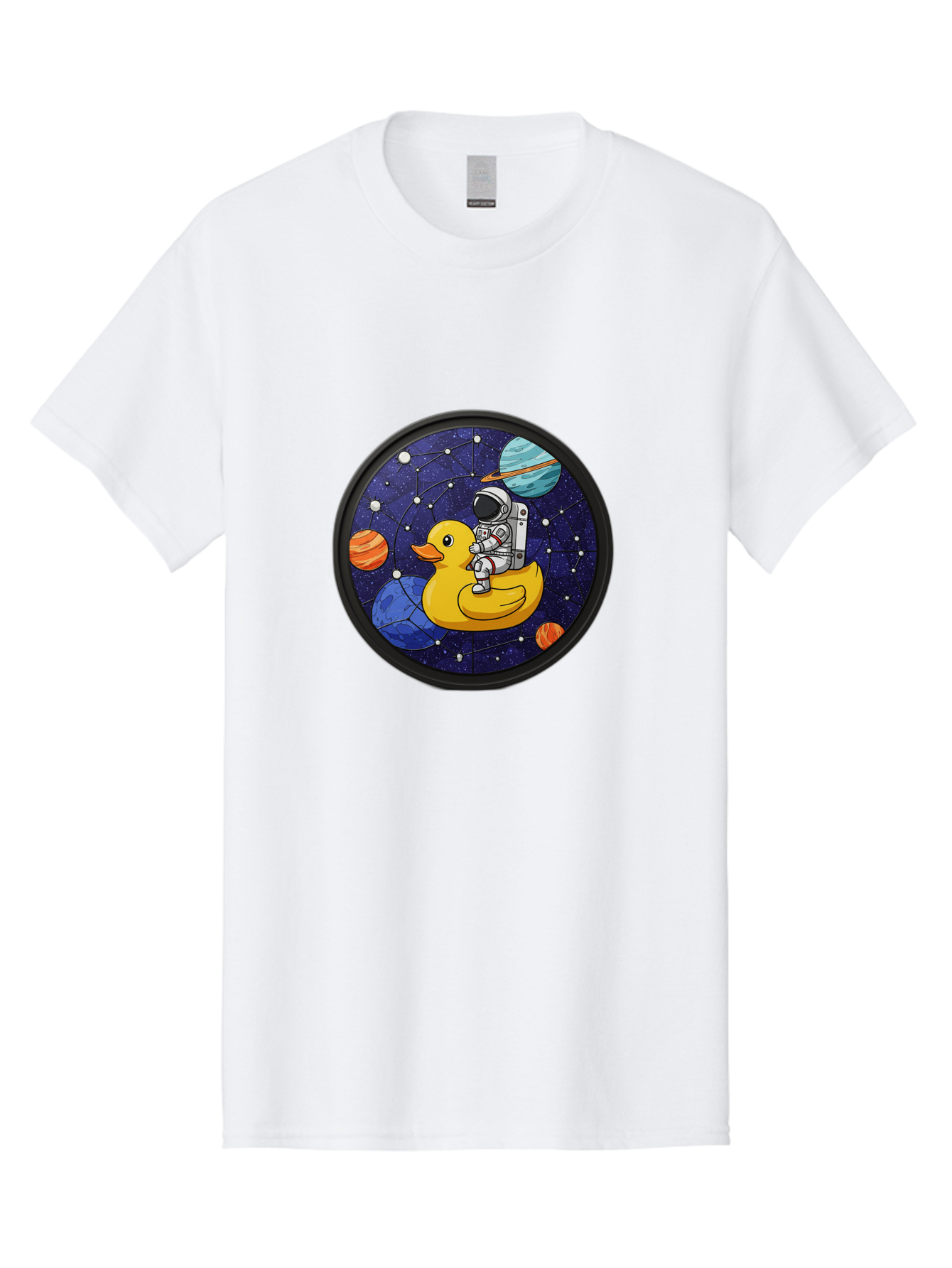 Astronaut-On-Duck-1 Men'S Graphic Tee, 100% Cotton, Comfortable Casual Summer Wear, Machine Washable, Vintage Camera, Old Camera, Antique Camera, Black Camera, Classic Photography, Photography Equipment, Nostalgic Device, Film Camera, Baj970