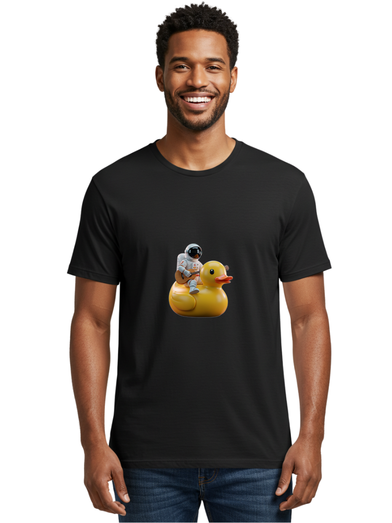 Astronaut-On-Duck-2 Men'S Graphic Tee, 100% Cotton, Comfortable Casual Summer Wear, Machine Washable, Vintage Camera, Old Camera, Antique Camera, Black Camera, Classic Photography, Photography Equipment, Nostalgic Device, Film Camera, Baj971