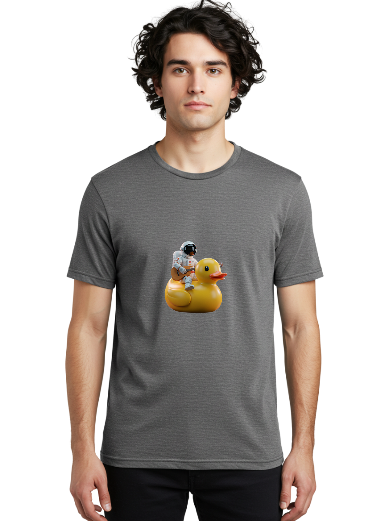 Astronaut-On-Duck-2 Men'S Graphic Tee, 100% Cotton, Comfortable Casual Summer Wear, Machine Washable, Vintage Camera, Old Camera, Antique Camera, Black Camera, Classic Photography, Photography Equipment, Nostalgic Device, Film Camera, Baj971