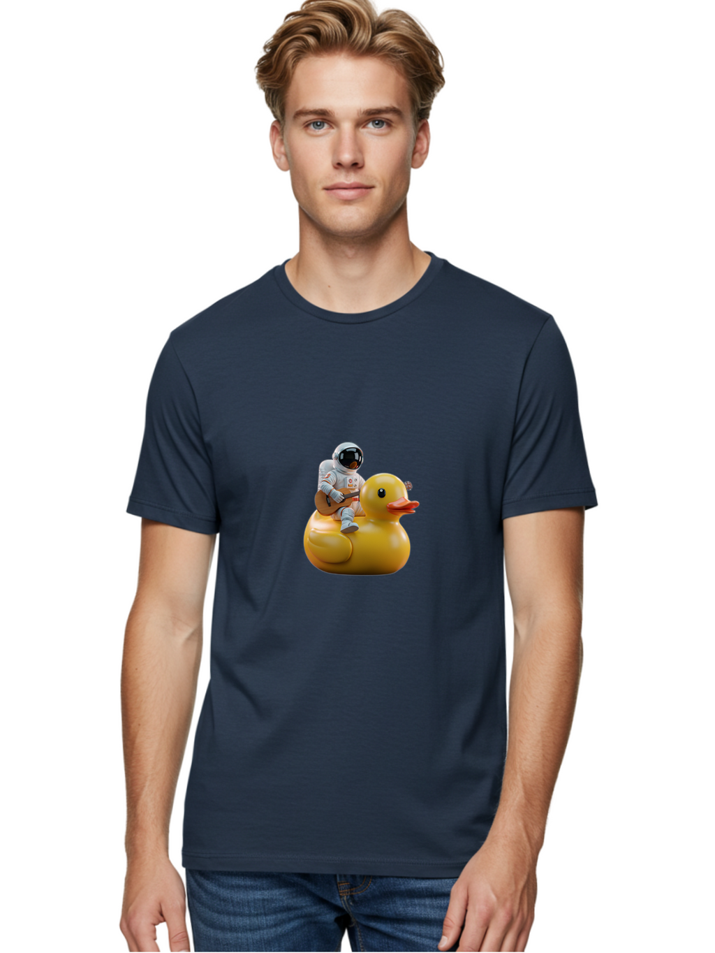 Astronaut-On-Duck-2 Men'S Graphic Tee, 100% Cotton, Comfortable Casual Summer Wear, Machine Washable, Vintage Camera, Old Camera, Antique Camera, Black Camera, Classic Photography, Photography Equipment, Nostalgic Device, Film Camera, Baj971