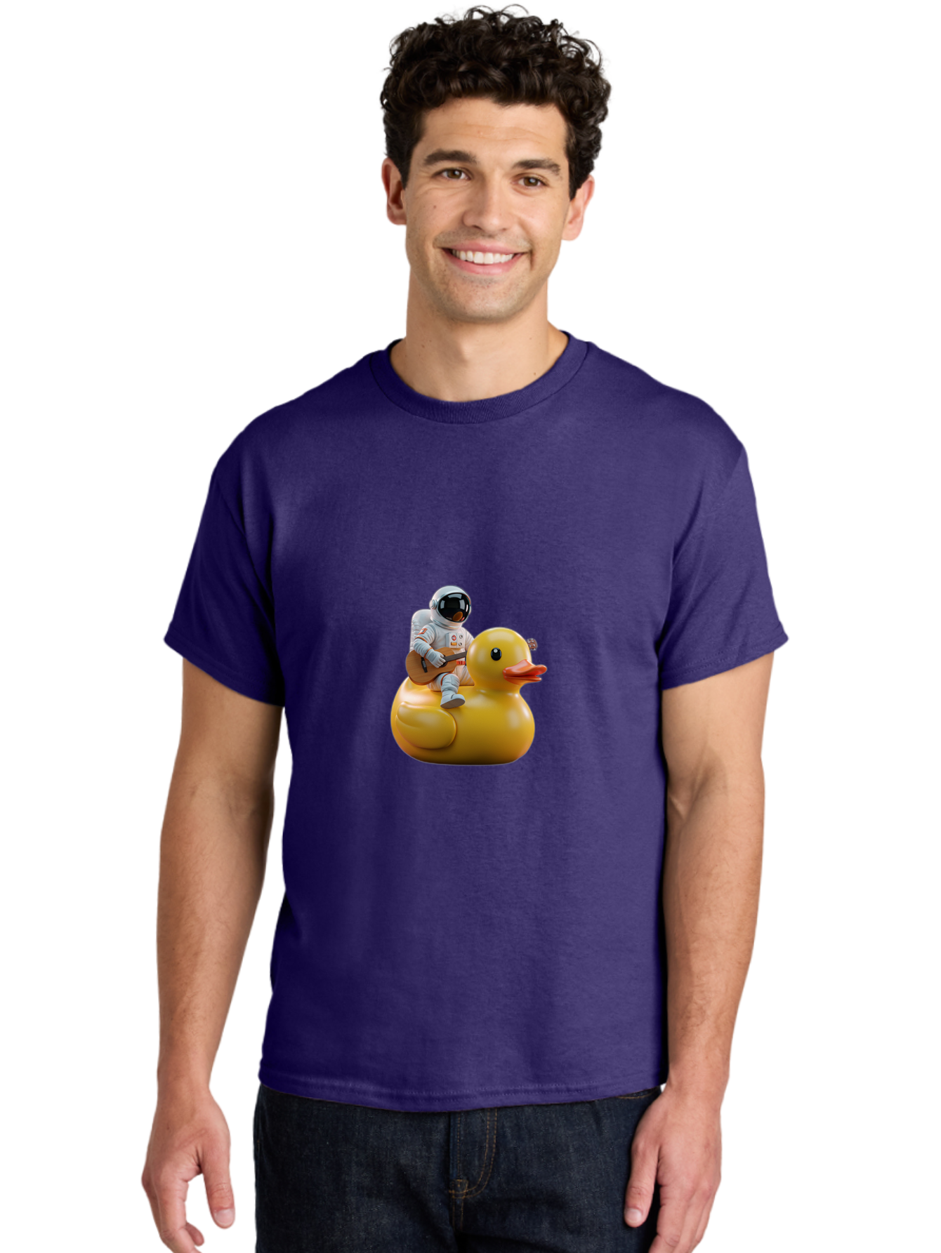 Astronaut-On-Duck-2 Men'S Graphic Tee, 100% Cotton, Comfortable Casual Summer Wear, Machine Washable, Vintage Camera, Old Camera, Antique Camera, Black Camera, Classic Photography, Photography Equipment, Nostalgic Device, Film Camera, Baj971