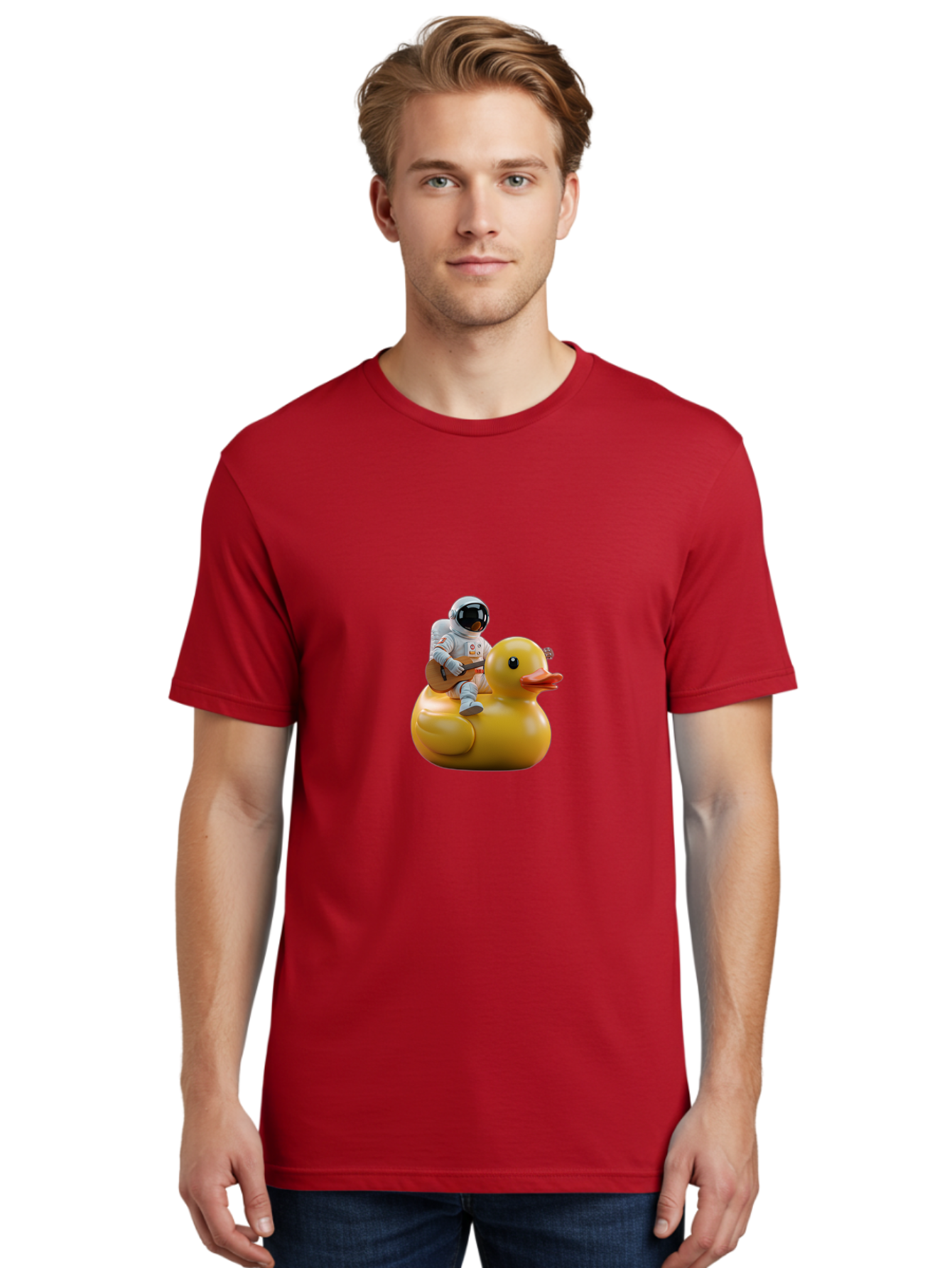 Astronaut-On-Duck-2 Men'S Graphic Tee, 100% Cotton, Comfortable Casual Summer Wear, Machine Washable, Vintage Camera, Old Camera, Antique Camera, Black Camera, Classic Photography, Photography Equipment, Nostalgic Device, Film Camera, Baj971