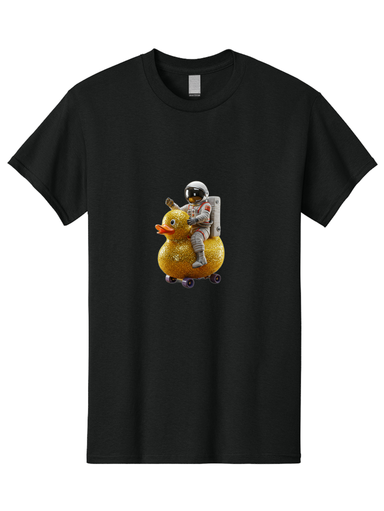 Astronaut-On-Gold-Duck Men'S Graphic Tee, 100% Cotton, Comfortable Casual Summer Wear, Machine Washable, Vintage Camera, Old Camera, Antique Camera, Black Camera, Classic Photography, Photography Equipment, Nostalgic Device, Film Camera, Baj973