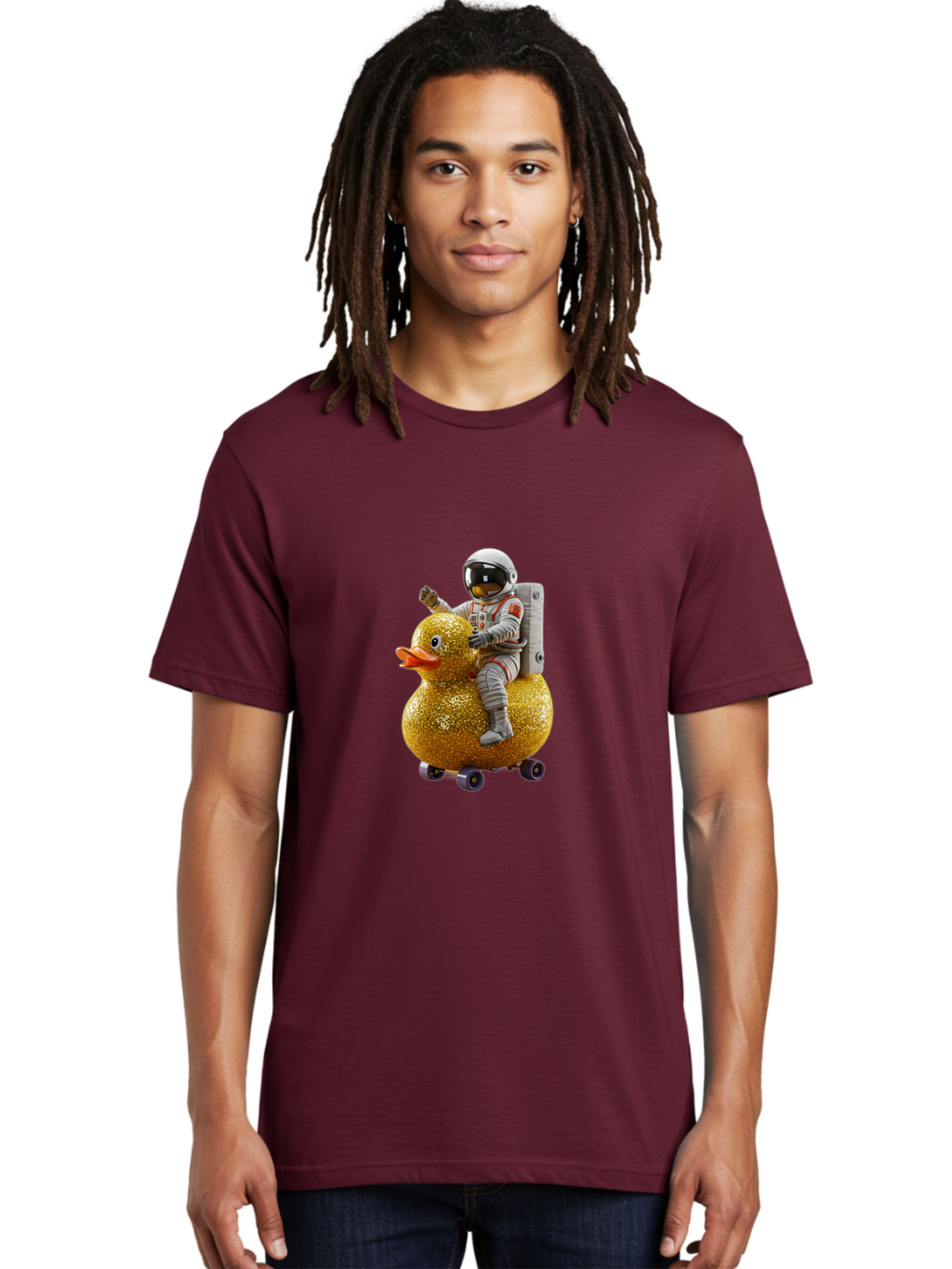 Astronaut-On-Gold-Duck Men'S Graphic Tee, 100% Cotton, Comfortable Casual Summer Wear, Machine Washable, Vintage Camera, Old Camera, Antique Camera, Black Camera, Classic Photography, Photography Equipment, Nostalgic Device, Film Camera, Baj973