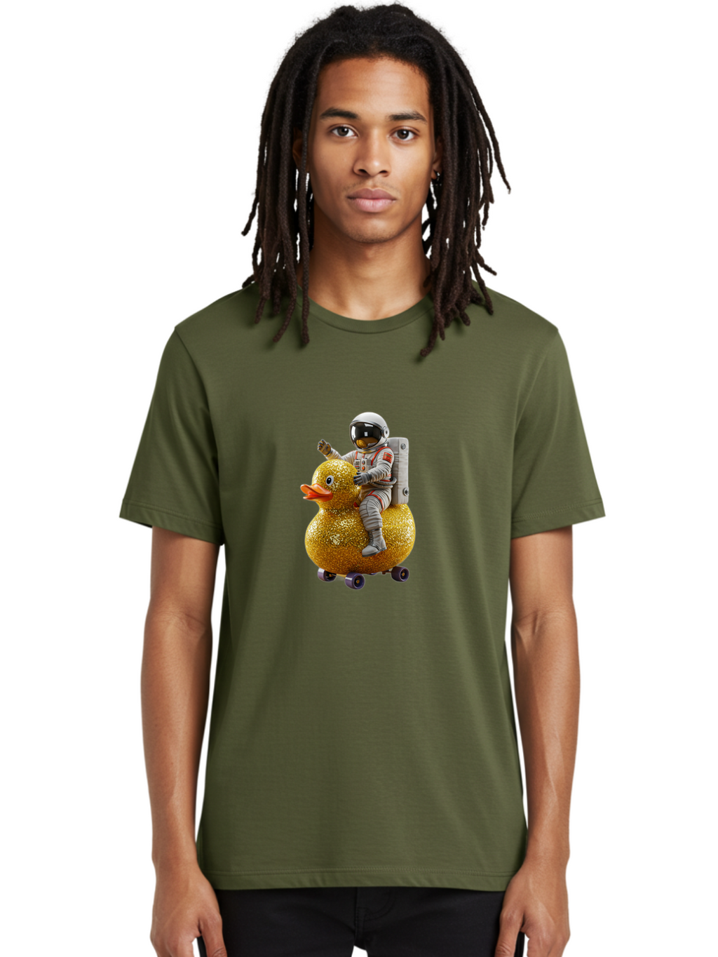 Astronaut-On-Gold-Duck Men'S Graphic Tee, 100% Cotton, Comfortable Casual Summer Wear, Machine Washable, Vintage Camera, Old Camera, Antique Camera, Black Camera, Classic Photography, Photography Equipment, Nostalgic Device, Film Camera, Baj973