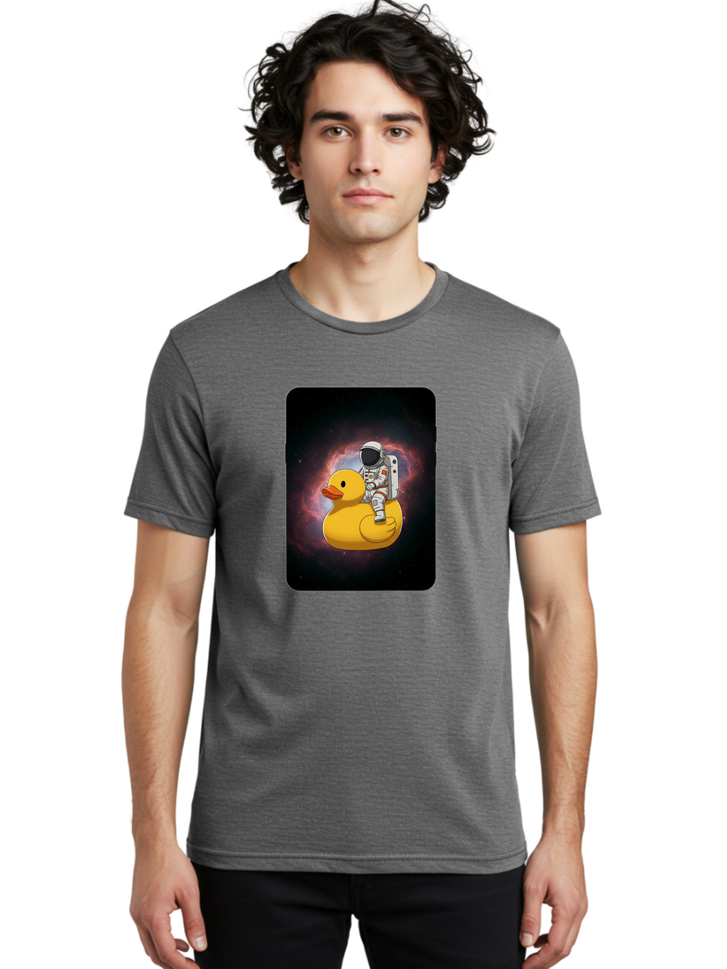Astronaut-Riding-Rubber-Duck-1 Men'S Graphic Tee, 100% Cotton, Comfortable Casual Summer Wear, Machine Washable, Vintage Camera, Old Camera, Antique Camera, Black Camera, Classic Photography, Photography Equipment, Nostalgic Device, Baj977
