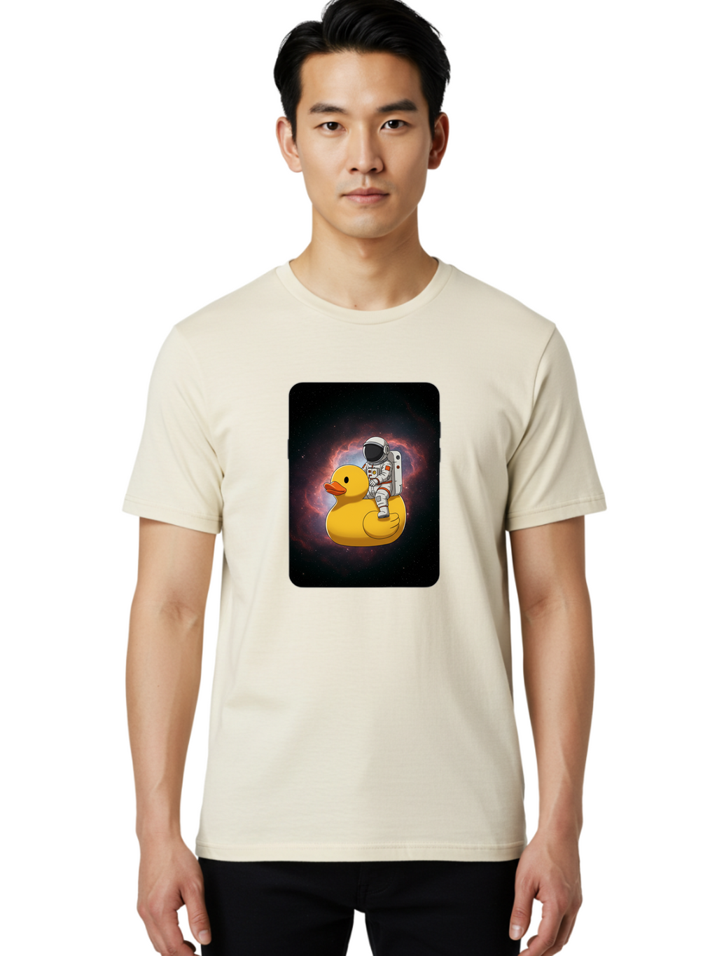 Astronaut-Riding-Rubber-Duck-1 Men'S Graphic Tee, 100% Cotton, Comfortable Casual Summer Wear, Machine Washable, Vintage Camera, Old Camera, Antique Camera, Black Camera, Classic Photography, Photography Equipment, Nostalgic Device, Baj977