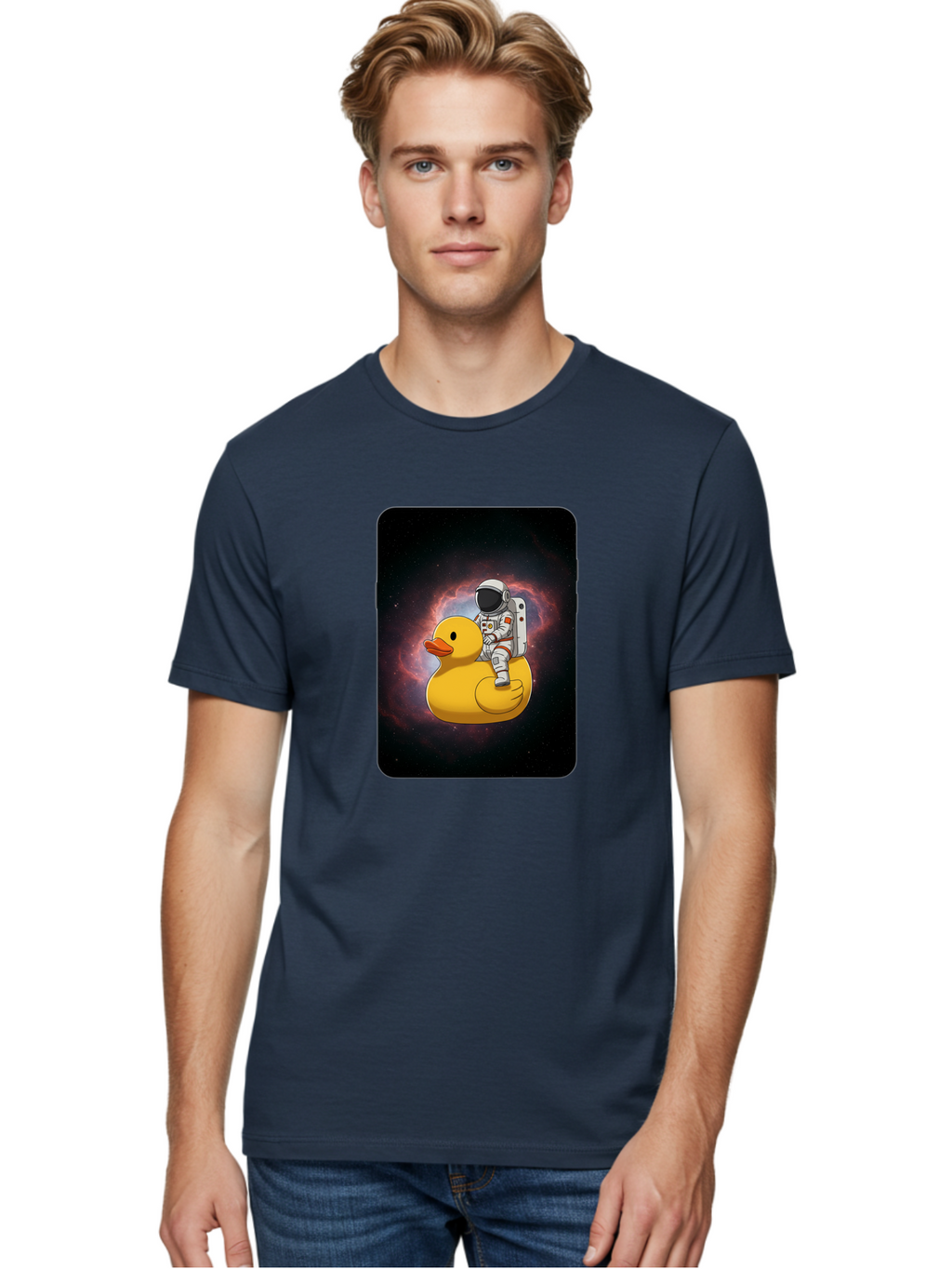 Astronaut-Riding-Rubber-Duck-1 Men'S Graphic Tee, 100% Cotton, Comfortable Casual Summer Wear, Machine Washable, Vintage Camera, Old Camera, Antique Camera, Black Camera, Classic Photography, Photography Equipment, Nostalgic Device, Baj977