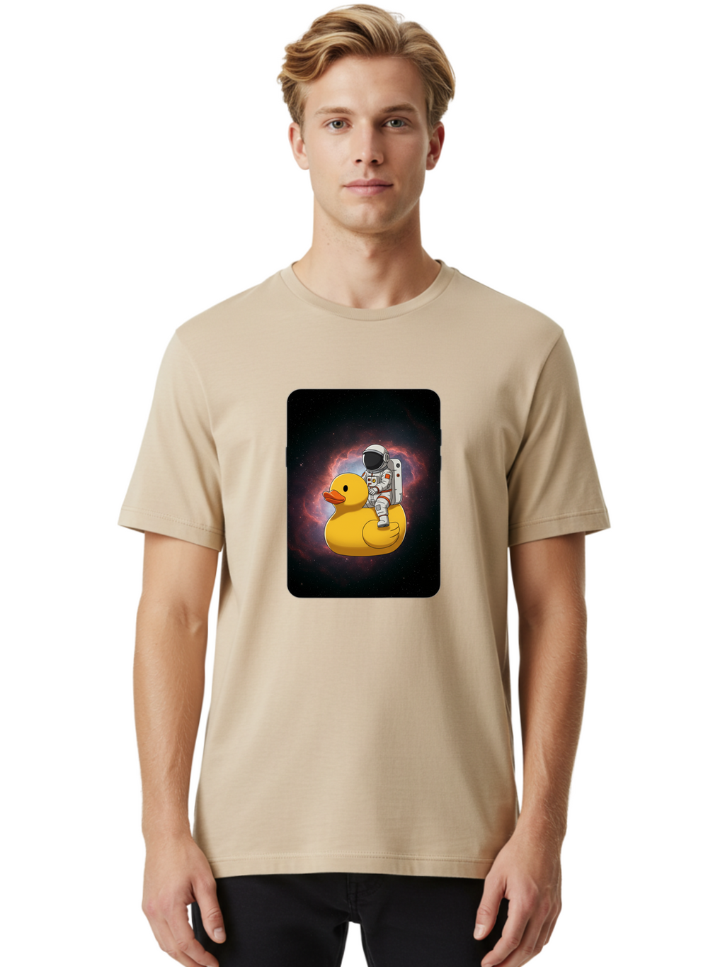 Astronaut-Riding-Rubber-Duck-1 Men'S Graphic Tee, 100% Cotton, Comfortable Casual Summer Wear, Machine Washable, Vintage Camera, Old Camera, Antique Camera, Black Camera, Classic Photography, Photography Equipment, Nostalgic Device, Baj977