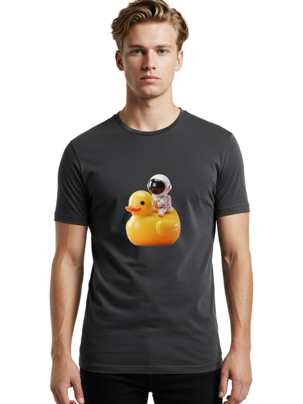 Astronaut-Riding-Rubber-Duck-2 Men'S Graphic Tee, 100% Cotton, Comfortable Casual Summer Wear, Machine Washable, Vintage Camera, Old Camera, Antique Camera, Black Camera, Classic Photography, Photography Equipment, Nostalgic Device, Baj978