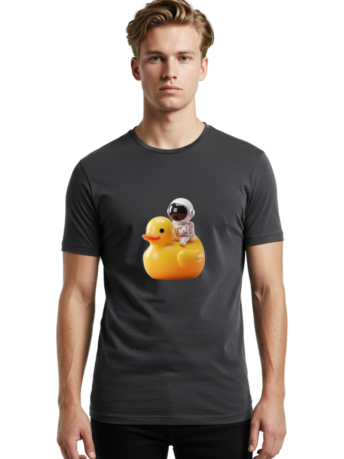 Astronaut-Riding-Rubber-Duck-2 Men'S Graphic Tee, 100% Cotton, Comfortable Casual Summer Wear, Machine Washable, Vintage Camera, Old Camera, Antique Camera, Black Camera, Classic Photography, Photography Equipment, Nostalgic Device, Baj978