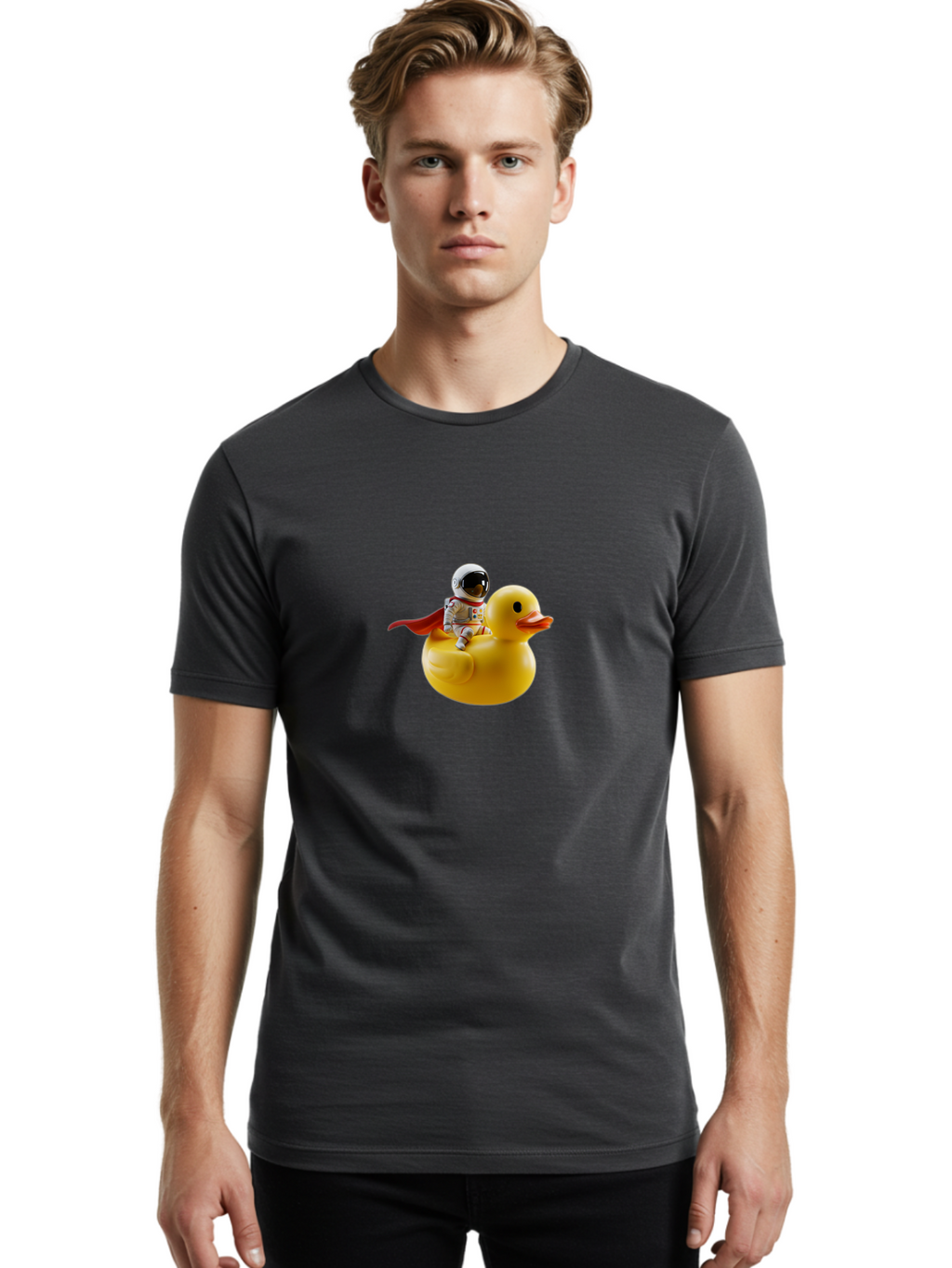 Astronaut-Riding-Rubber-Duck-3 Men'S Graphic Tee, 100% Cotton, Comfortable Casual Summer Wear, Machine Washable, Vintage Camera, Old Camera, Antique Camera, Black Camera, Classic Photography, Photography Equipment, Nostalgic Device, Baj979