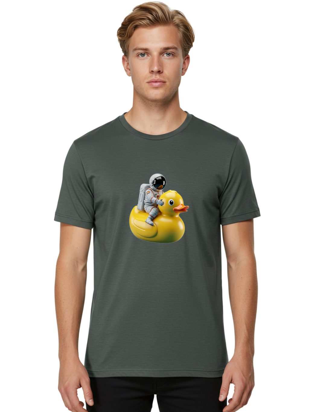 Astronaut-Riding-Rubber-Duck-4 Men'S Graphic Tee, 100% Cotton, Comfortable Casual Summer Wear, Machine Washable, Vintage Camera, Old Camera, Antique Camera, Black Camera, Classic Photography, Photography Equipment, Nostalgic Device, Baj980