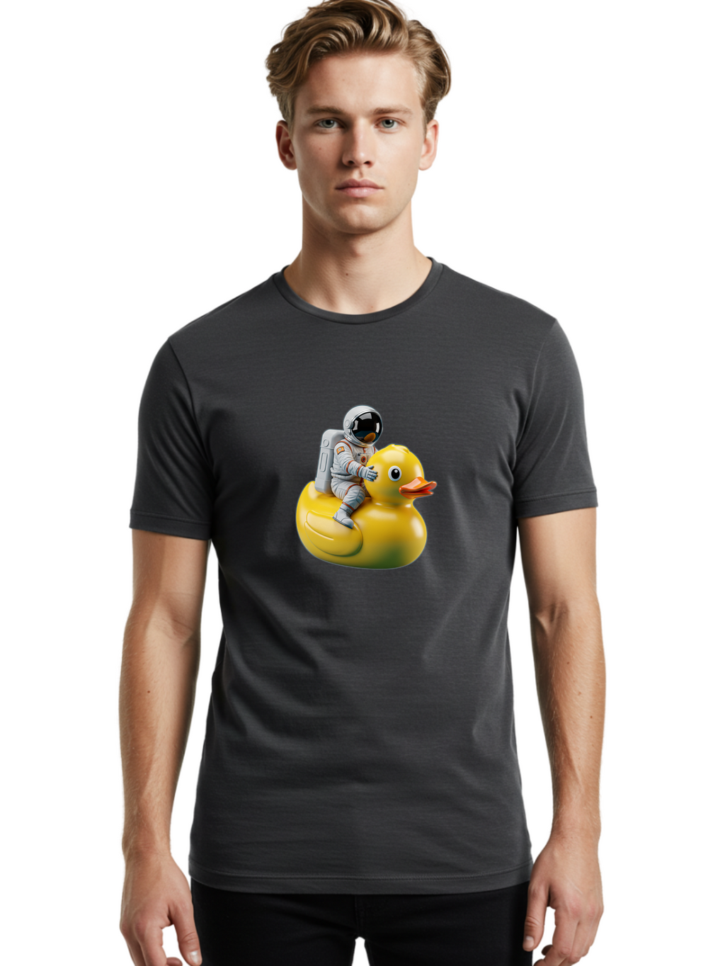 Astronaut-Riding-Rubber-Duck-4 Men'S Graphic Tee, 100% Cotton, Comfortable Casual Summer Wear, Machine Washable, Vintage Camera, Old Camera, Antique Camera, Black Camera, Classic Photography, Photography Equipment, Nostalgic Device, Baj980