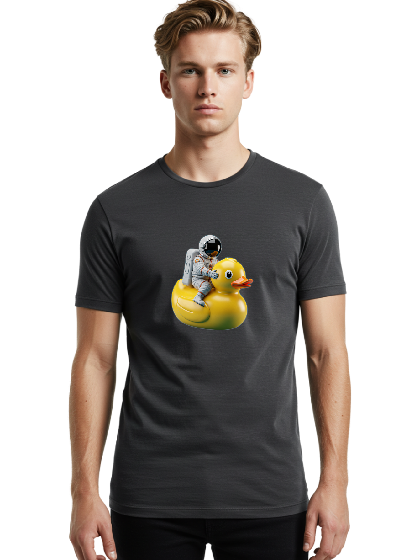 Astronaut-Riding-Rubber-Duck-4 Men'S Graphic Tee, 100% Cotton, Comfortable Casual Summer Wear, Machine Washable, Vintage Camera, Old Camera, Antique Camera, Black Camera, Classic Photography, Photography Equipment, Nostalgic Device, Baj980