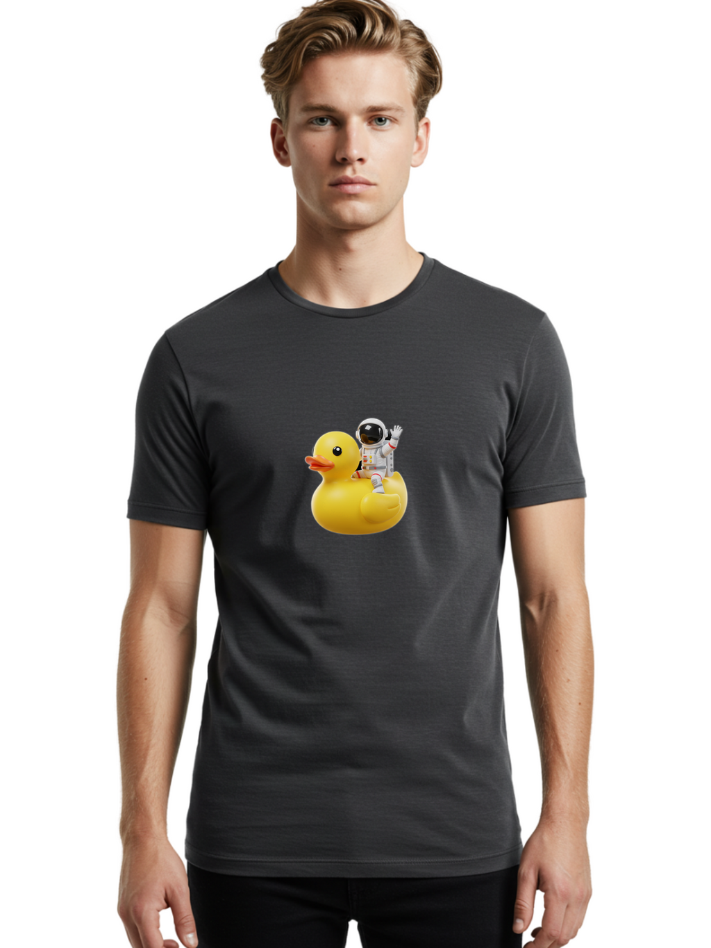Astronaut-Riding-Rubber-Duck Men'S Graphic Tee, 100% Cotton, Comfortable Casual Summer Wear, Machine Washable, Vintage Camera, Old Camera, Antique Camera, Black Camera, Classic Photography, Photography Equipment, Nostalgic Device, Film Camera, Baj981