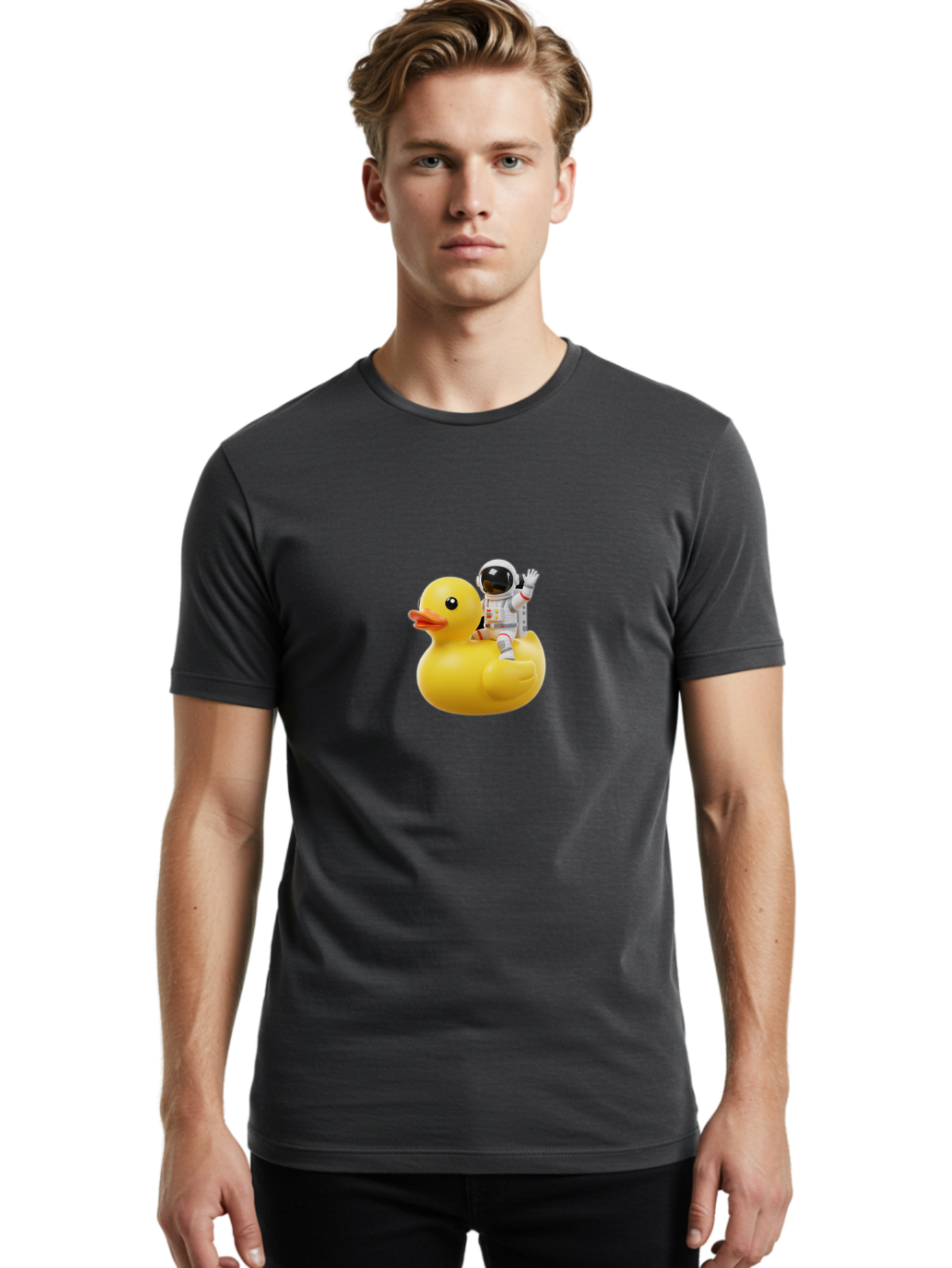 Astronaut-Riding-Rubber-Duck Men'S Graphic Tee, 100% Cotton, Comfortable Casual Summer Wear, Machine Washable, Vintage Camera, Old Camera, Antique Camera, Black Camera, Classic Photography, Photography Equipment, Nostalgic Device, Film Camera, Baj981