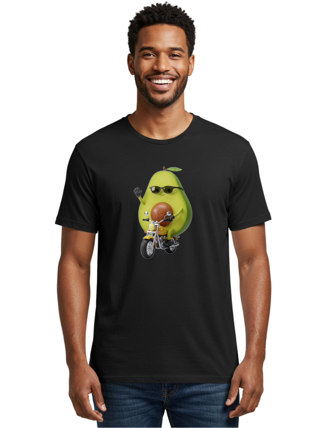 Avocado-Rider-1 Men'S Graphic Tee, 100% Cotton, Comfortable Casual Summer Wear, Machine Washable, Vintage Camera, Old Camera, Antique Camera, Black Camera, Classic Photography, Photography Equipment, Nostalgic Device, Film Camera, Camera Art Baj982