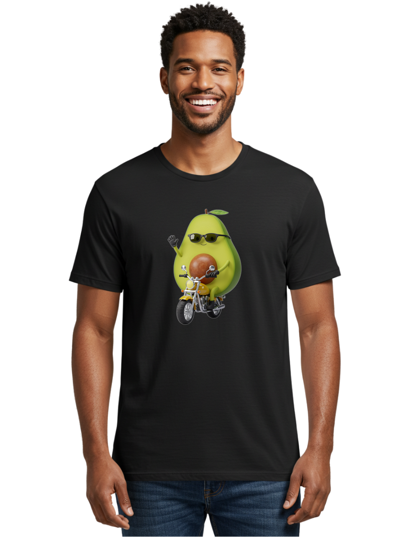 Avocado-Rider-1 Men'S Graphic Tee, 100% Cotton, Comfortable Casual Summer Wear, Machine Washable, Vintage Camera, Old Camera, Antique Camera, Black Camera, Classic Photography, Photography Equipment, Nostalgic Device, Film Camera, Camera Art Baj982