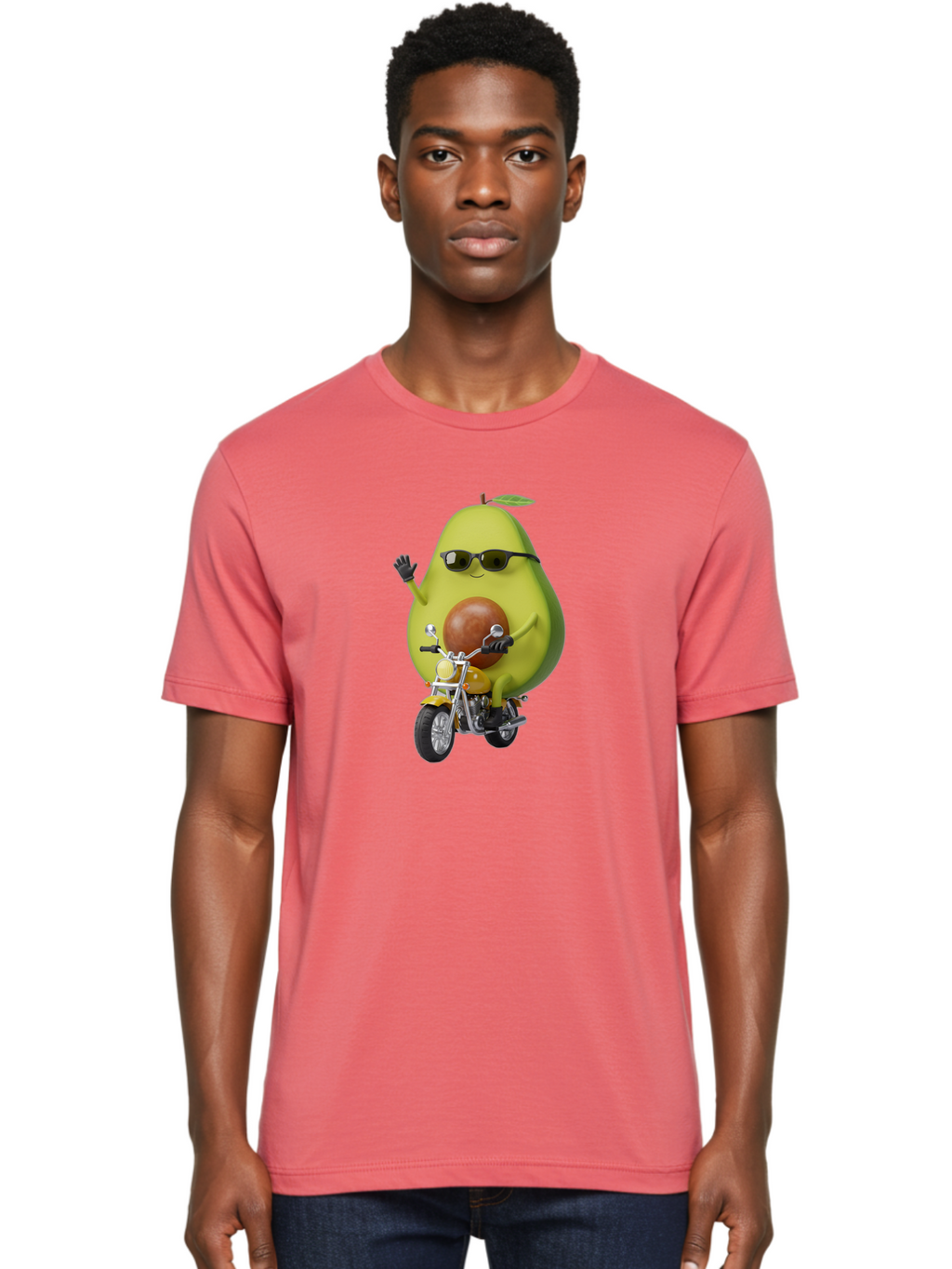 Avocado-Rider-1 Men'S Graphic Tee, 100% Cotton, Comfortable Casual Summer Wear, Machine Washable, Vintage Camera, Old Camera, Antique Camera, Black Camera, Classic Photography, Photography Equipment, Nostalgic Device, Film Camera, Camera Art Baj982