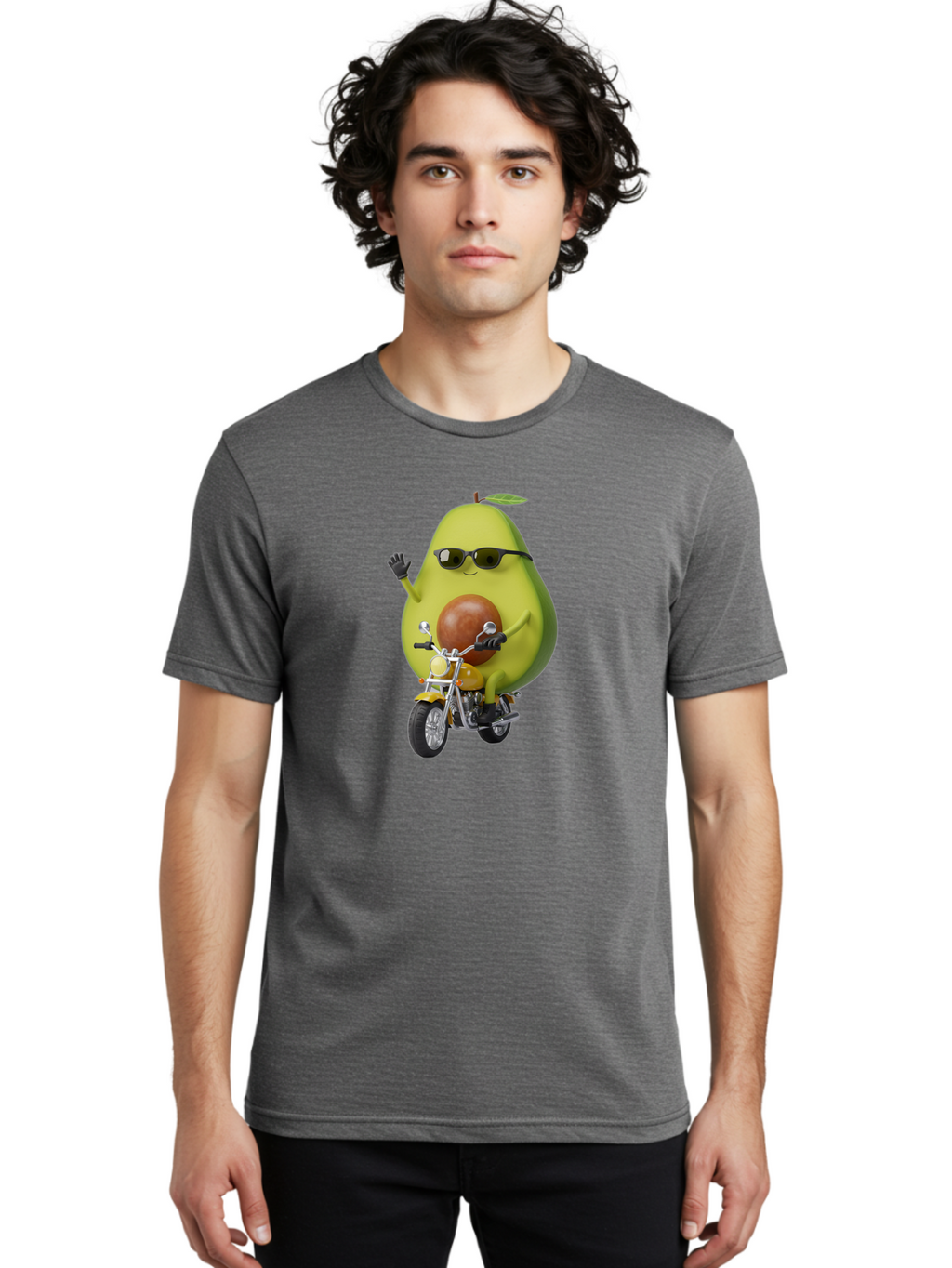 Avocado-Rider-1 Men'S Graphic Tee, 100% Cotton, Comfortable Casual Summer Wear, Machine Washable, Vintage Camera, Old Camera, Antique Camera, Black Camera, Classic Photography, Photography Equipment, Nostalgic Device, Film Camera, Camera Art Baj982