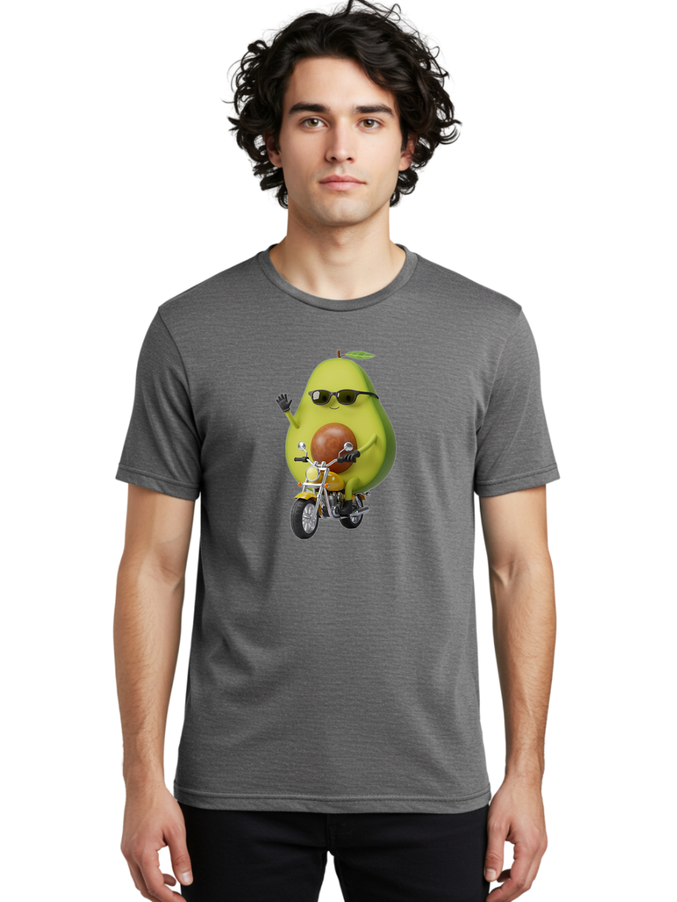Avocado-Rider-1 Men'S Graphic Tee, 100% Cotton, Comfortable Casual Summer Wear, Machine Washable, Vintage Camera, Old Camera, Antique Camera, Black Camera, Classic Photography, Photography Equipment, Nostalgic Device, Film Camera, Camera Art Baj982