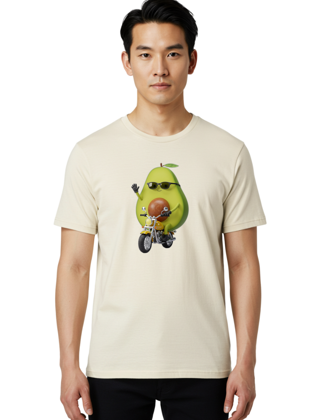 Avocado-Rider-1 Men'S Graphic Tee, 100% Cotton, Comfortable Casual Summer Wear, Machine Washable, Vintage Camera, Old Camera, Antique Camera, Black Camera, Classic Photography, Photography Equipment, Nostalgic Device, Film Camera, Camera Art Baj982