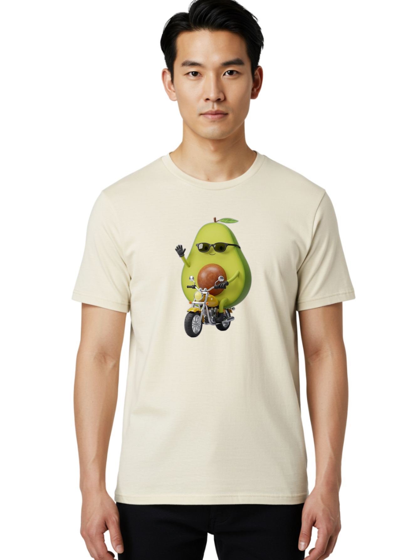 Avocado-Rider-1 Men'S Graphic Tee, 100% Cotton, Comfortable Casual Summer Wear, Machine Washable, Vintage Camera, Old Camera, Antique Camera, Black Camera, Classic Photography, Photography Equipment, Nostalgic Device, Film Camera, Camera Art Baj982