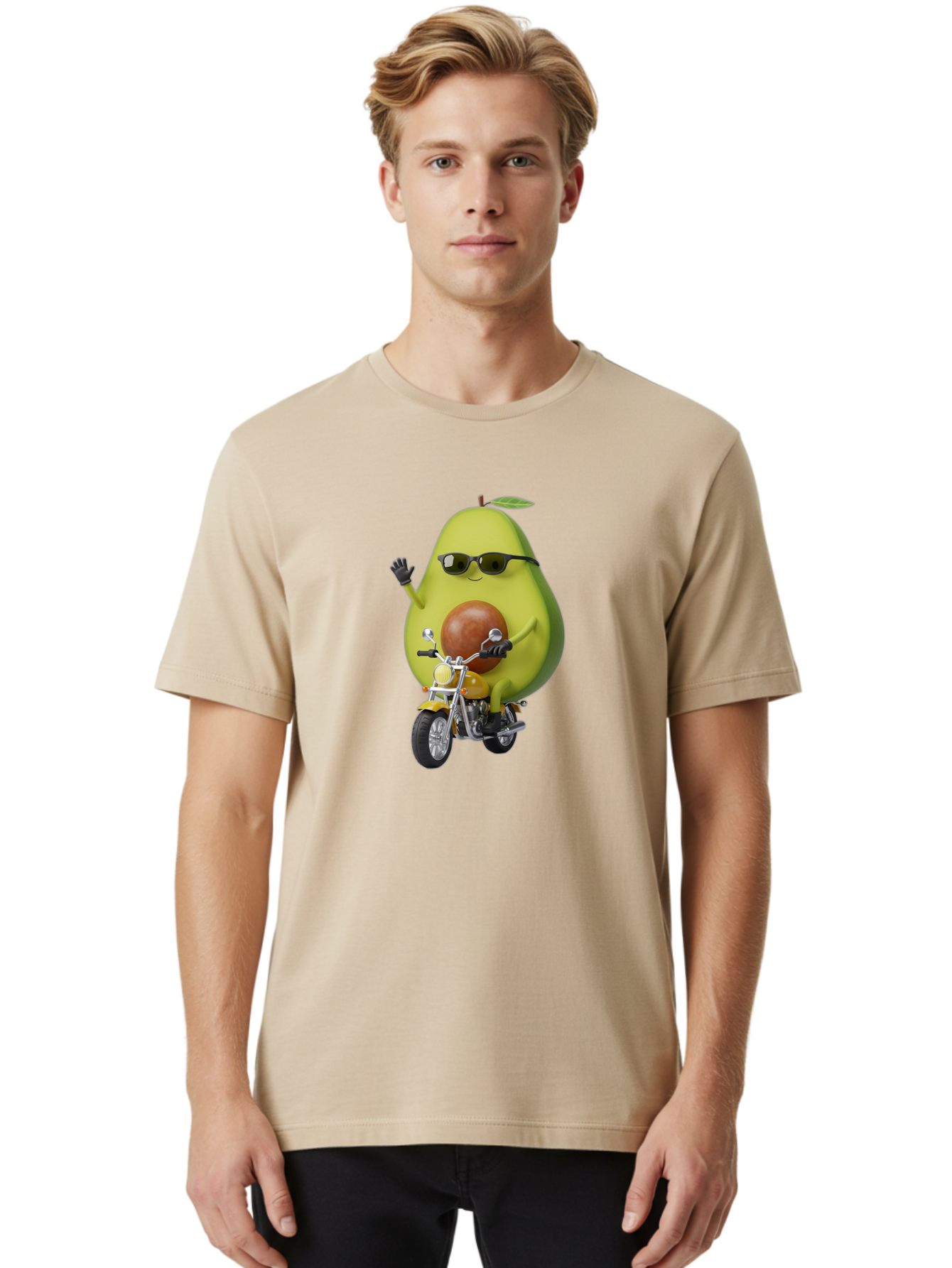 Avocado-Rider-1 Men'S Graphic Tee, 100% Cotton, Comfortable Casual Summer Wear, Machine Washable, Vintage Camera, Old Camera, Antique Camera, Black Camera, Classic Photography, Photography Equipment, Nostalgic Device, Film Camera, Camera Art Baj982
