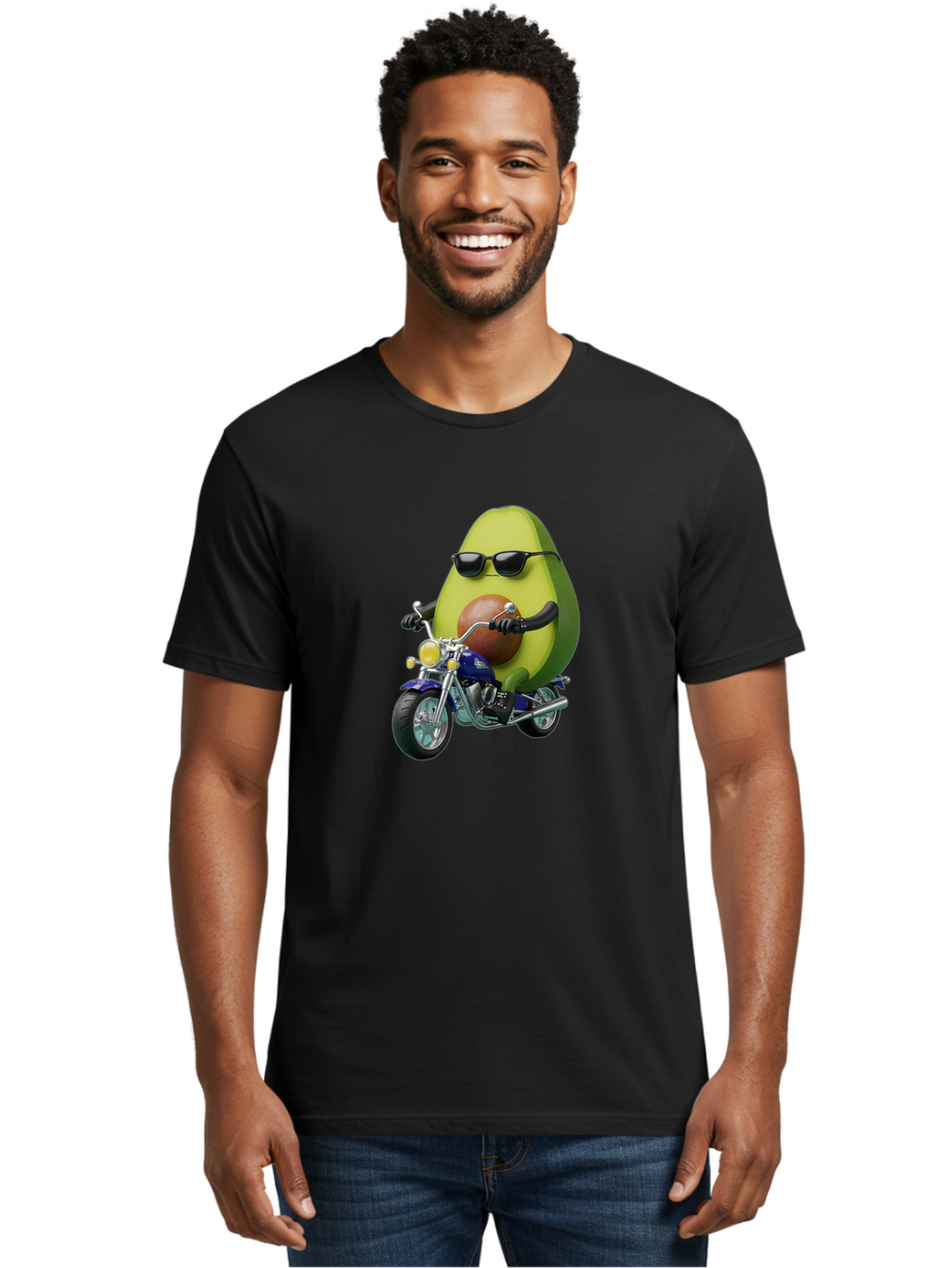 Avocado-Riding-Motorcycle Men'S Graphic Tee, 100% Cotton, Comfortable Casual Summer Wear, Machine Washable, Vintage Camera, Old Camera, Antique Camera, Black Camera, Classic Photography, Photography Equipment, Nostalgic Device, Film Camera, Baj984