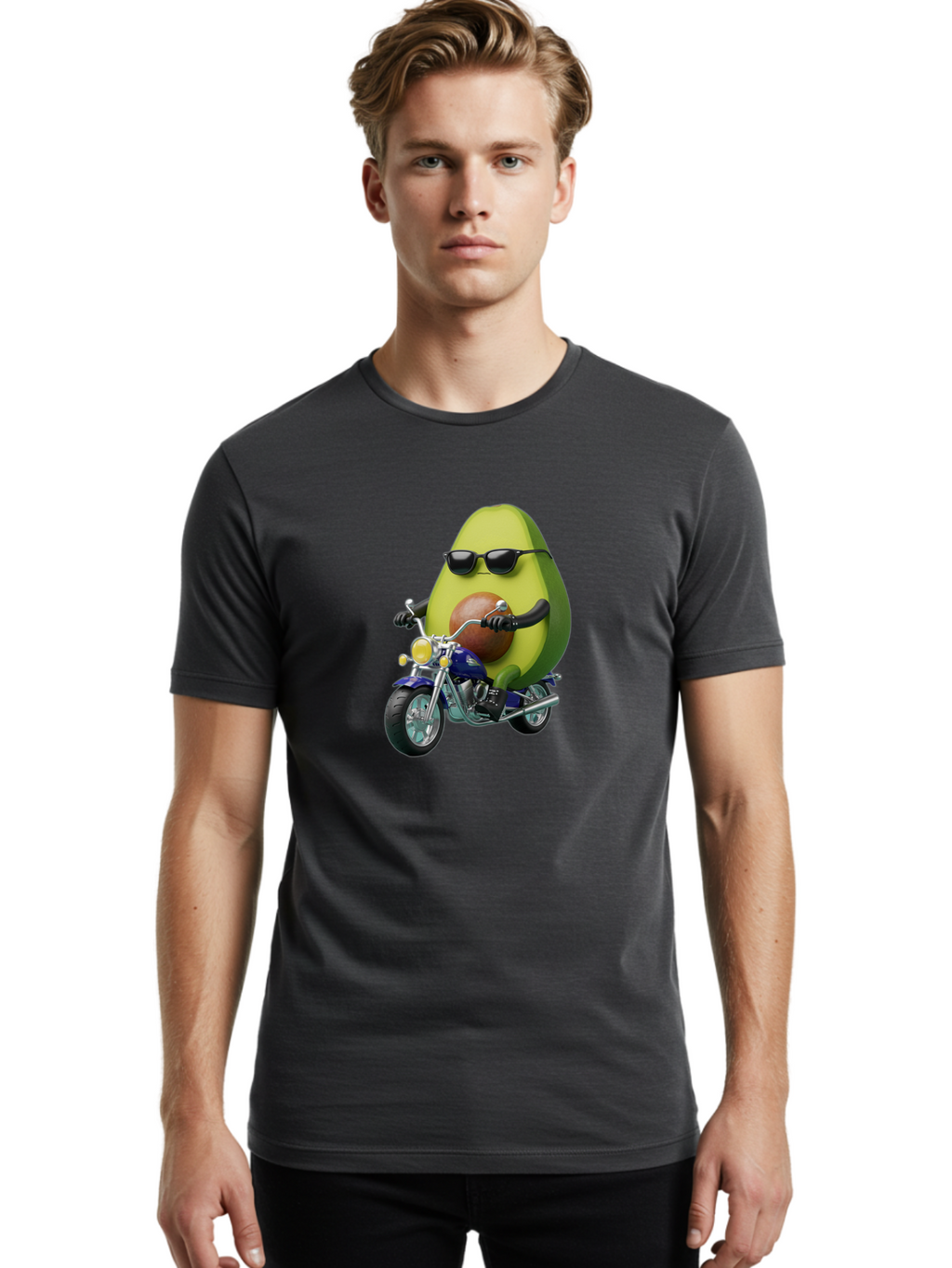 Avocado-Riding-Motorcycle Men'S Graphic Tee, 100% Cotton, Comfortable Casual Summer Wear, Machine Washable, Vintage Camera, Old Camera, Antique Camera, Black Camera, Classic Photography, Photography Equipment, Nostalgic Device, Film Camera, Baj984