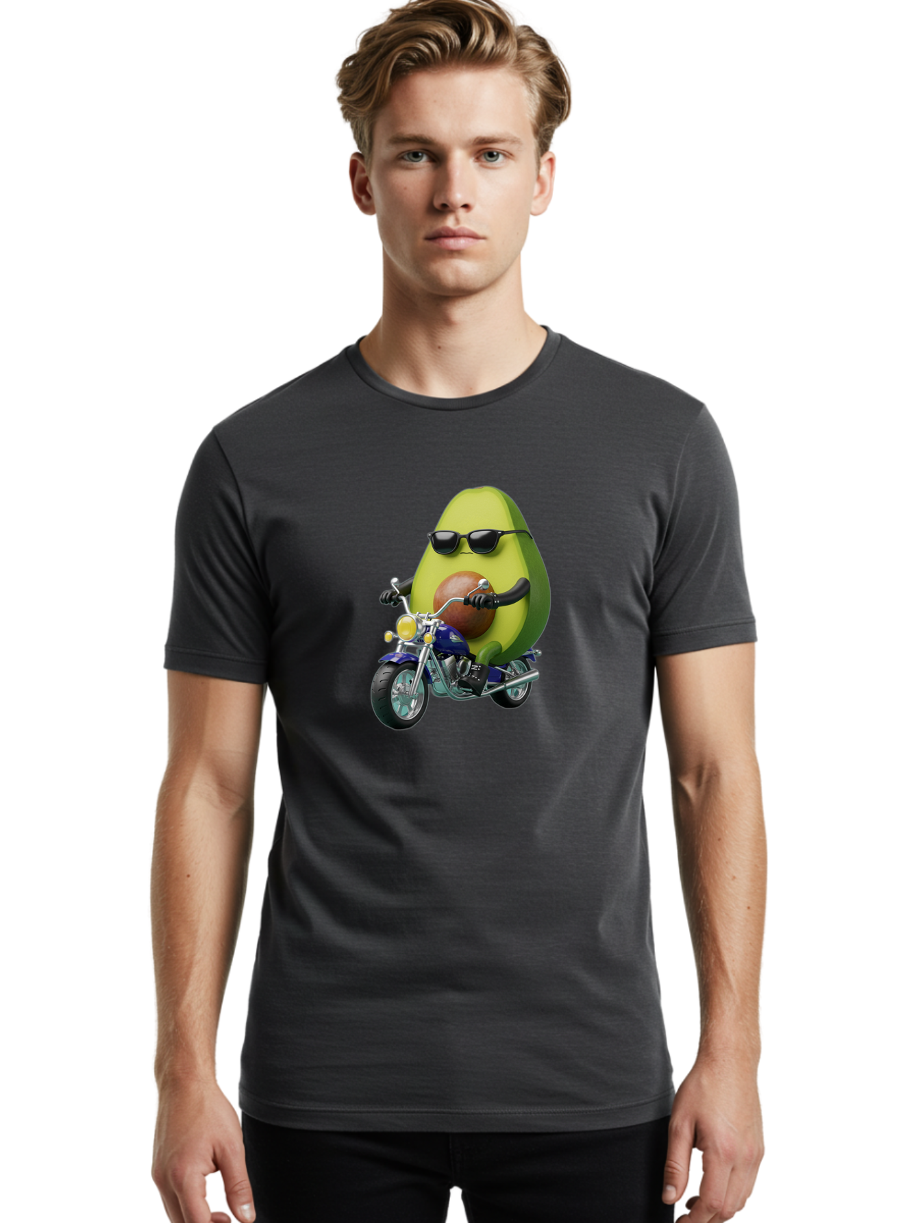 Avocado-Riding-Motorcycle Men'S Graphic Tee, 100% Cotton, Comfortable Casual Summer Wear, Machine Washable, Vintage Camera, Old Camera, Antique Camera, Black Camera, Classic Photography, Photography Equipment, Nostalgic Device, Film Camera, Baj984
